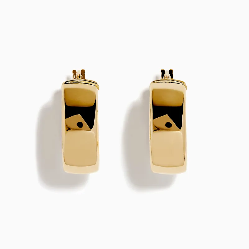 14K Yellow Gold Rectangular Bold Huggie Earrings sold by Effy
