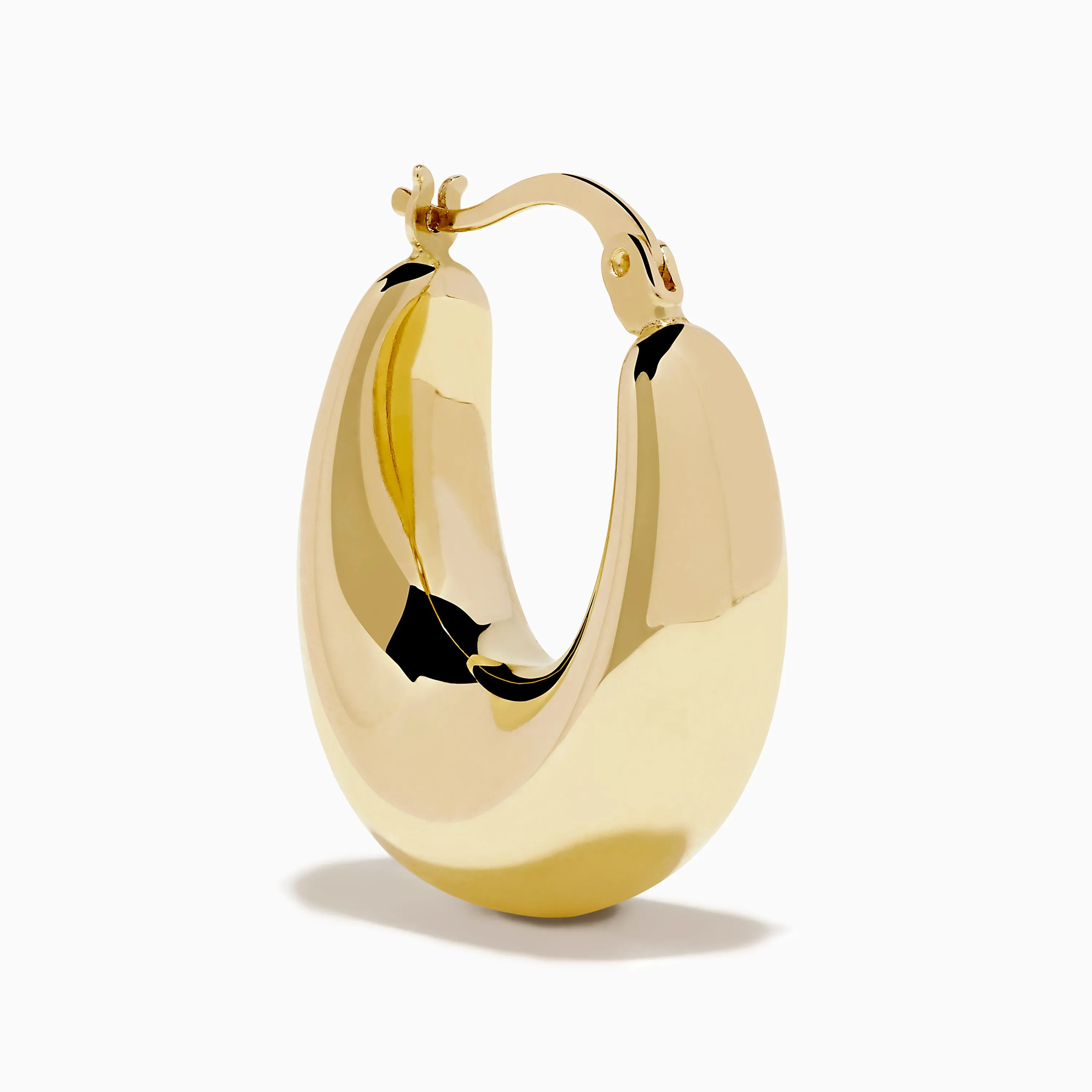 14K Yellow Gold Graduated Chunky Oval Hoop Earrings sold by Effy product image thumbnail 3