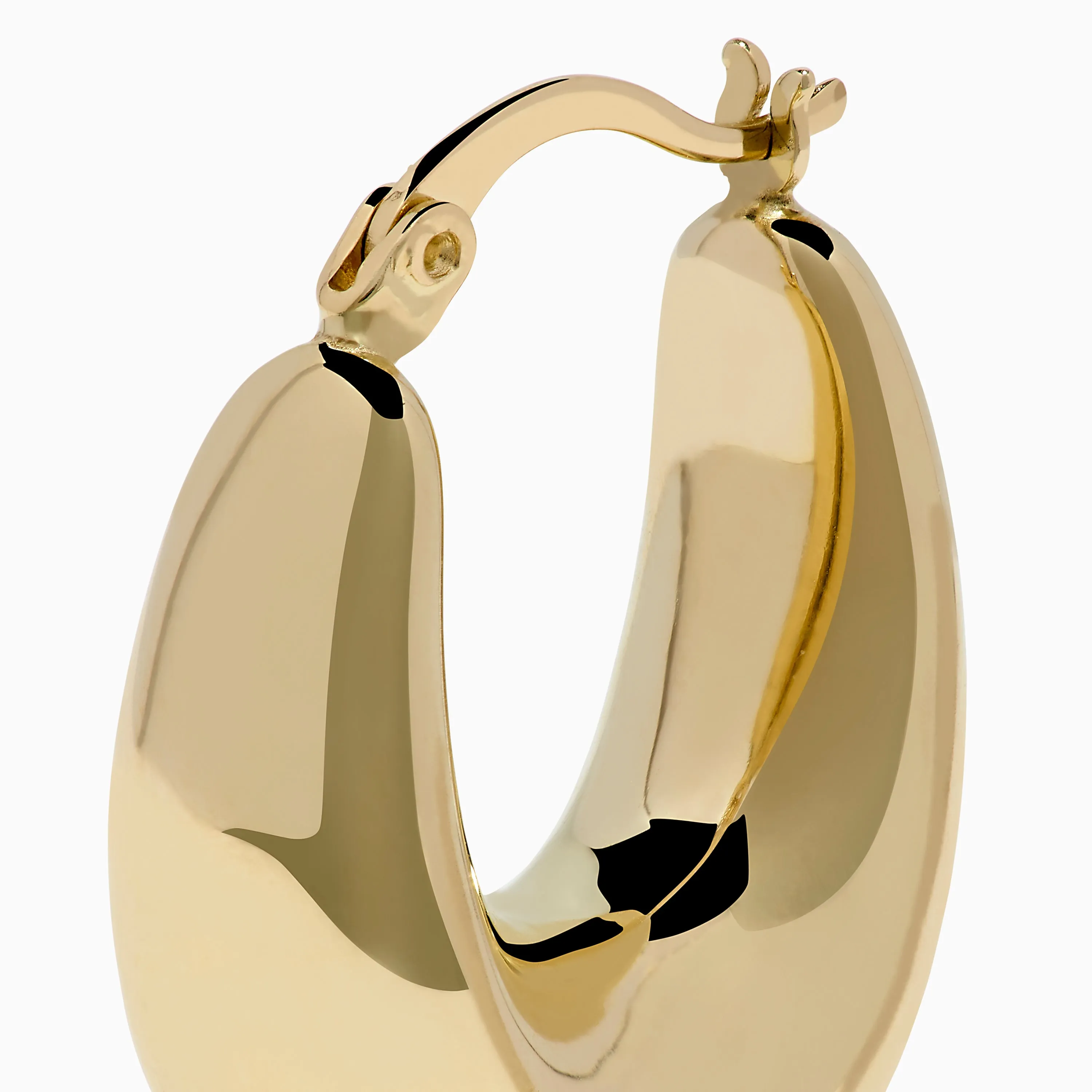14K Yellow Gold Graduated Chunky Oval Hoop Earrings sold by Effy product image thumbnail 2