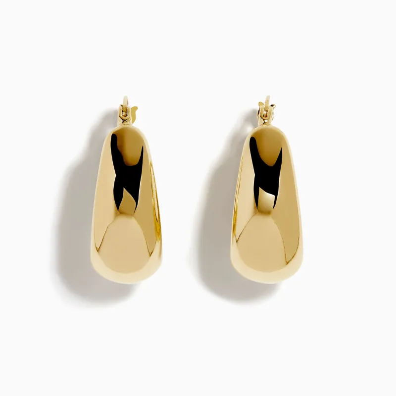 14K Yellow Gold Graduated Chunky Oval Hoop Earrings sold by Effy