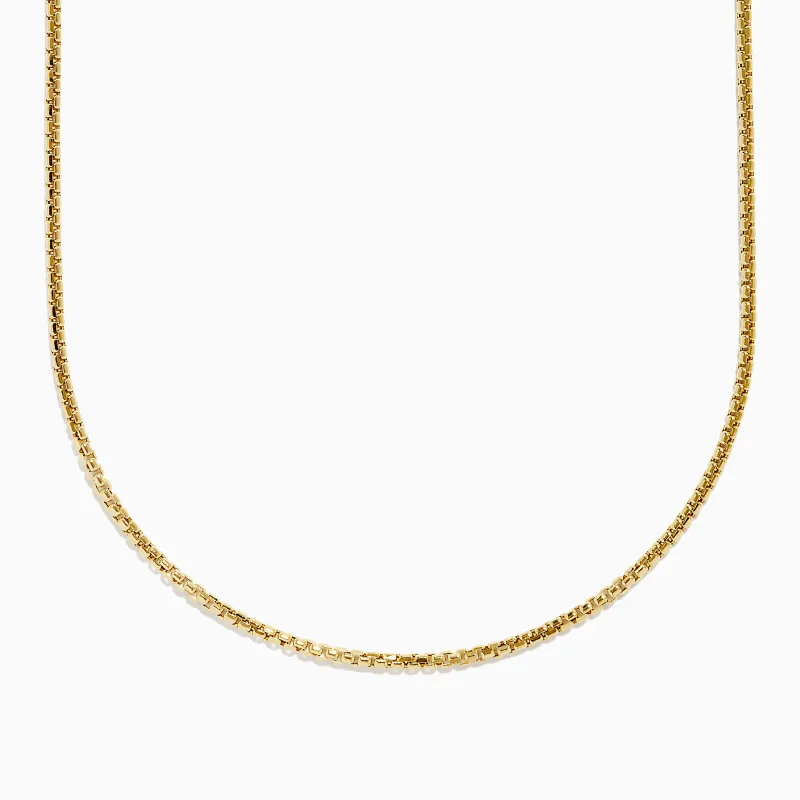 Men's 14K Yellow Gold Hollow Round Box 20" Necklace sold by Effy