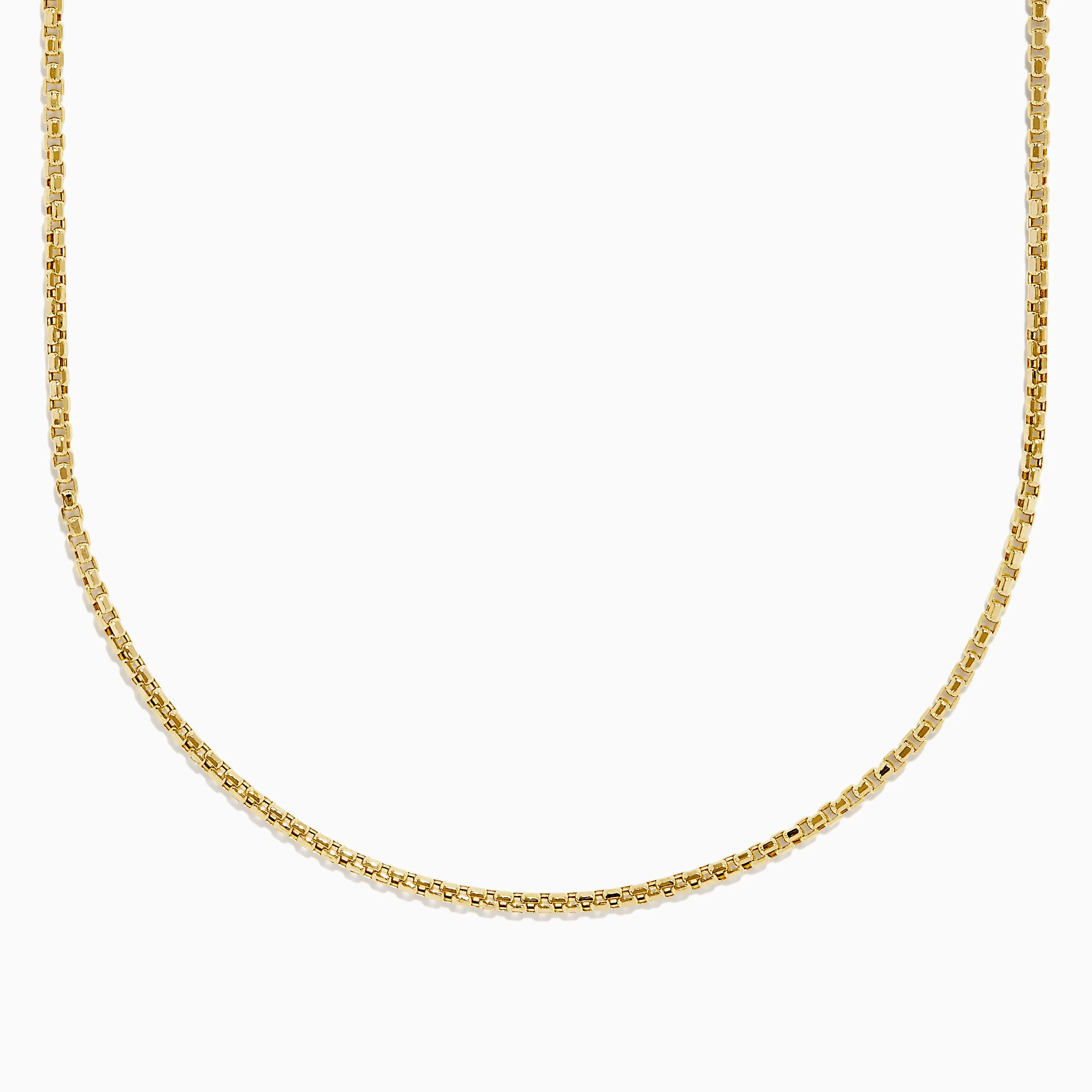 Men's 14K Yellow Gold Hollow Box Chain 100 Guage Necklace sold by Effy