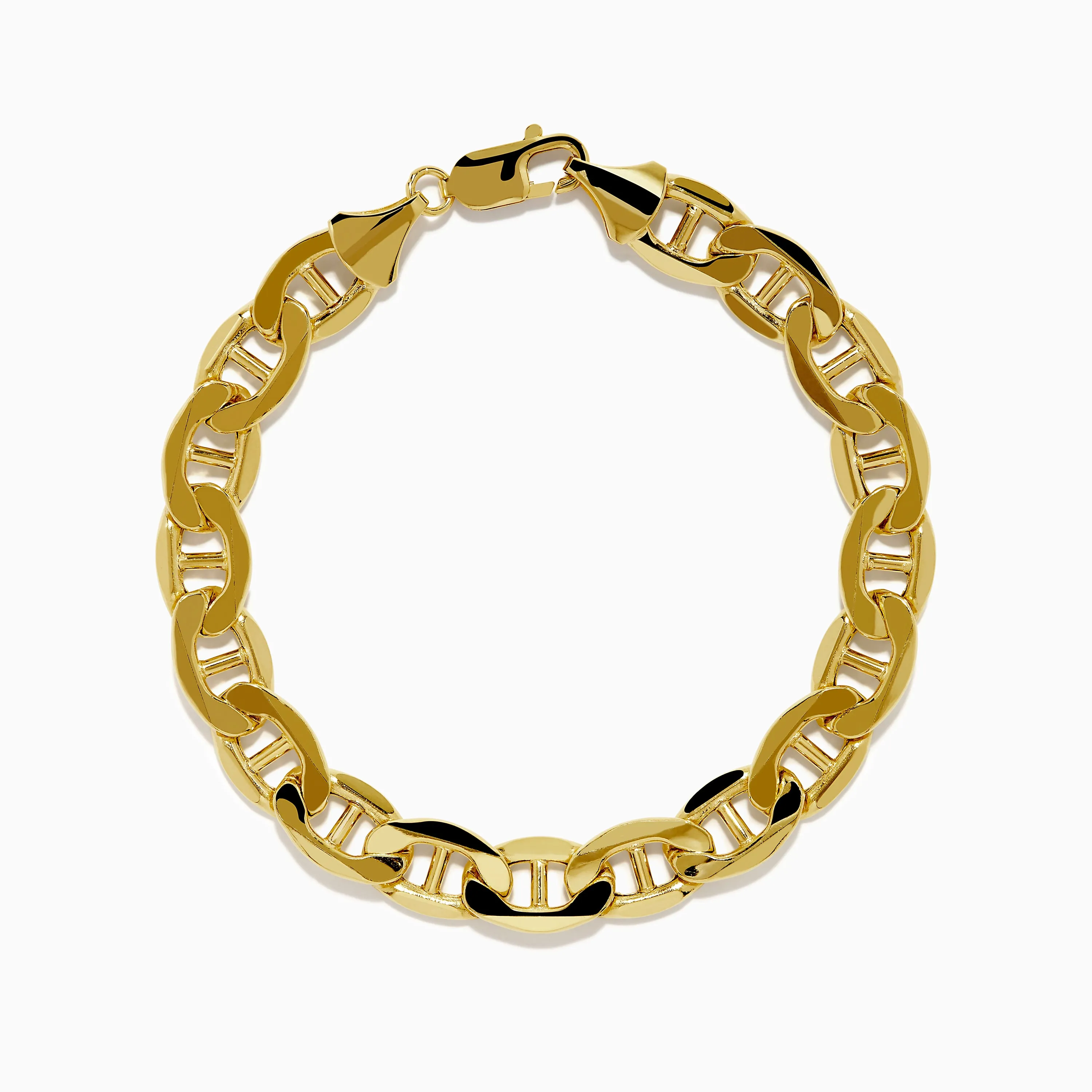 Men's 14K Yellow Gold Heavy Hollow Mariner Chain Bracelet sold by Effy