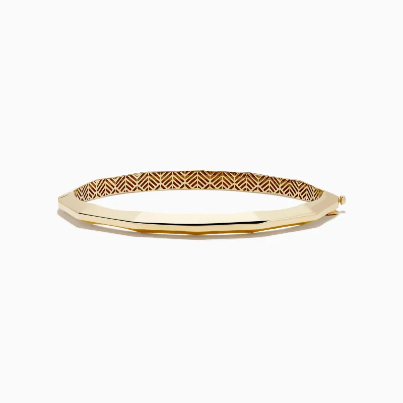 14K Yellow Gold Bamboo Design with Hinge Bracelet sold by Effy