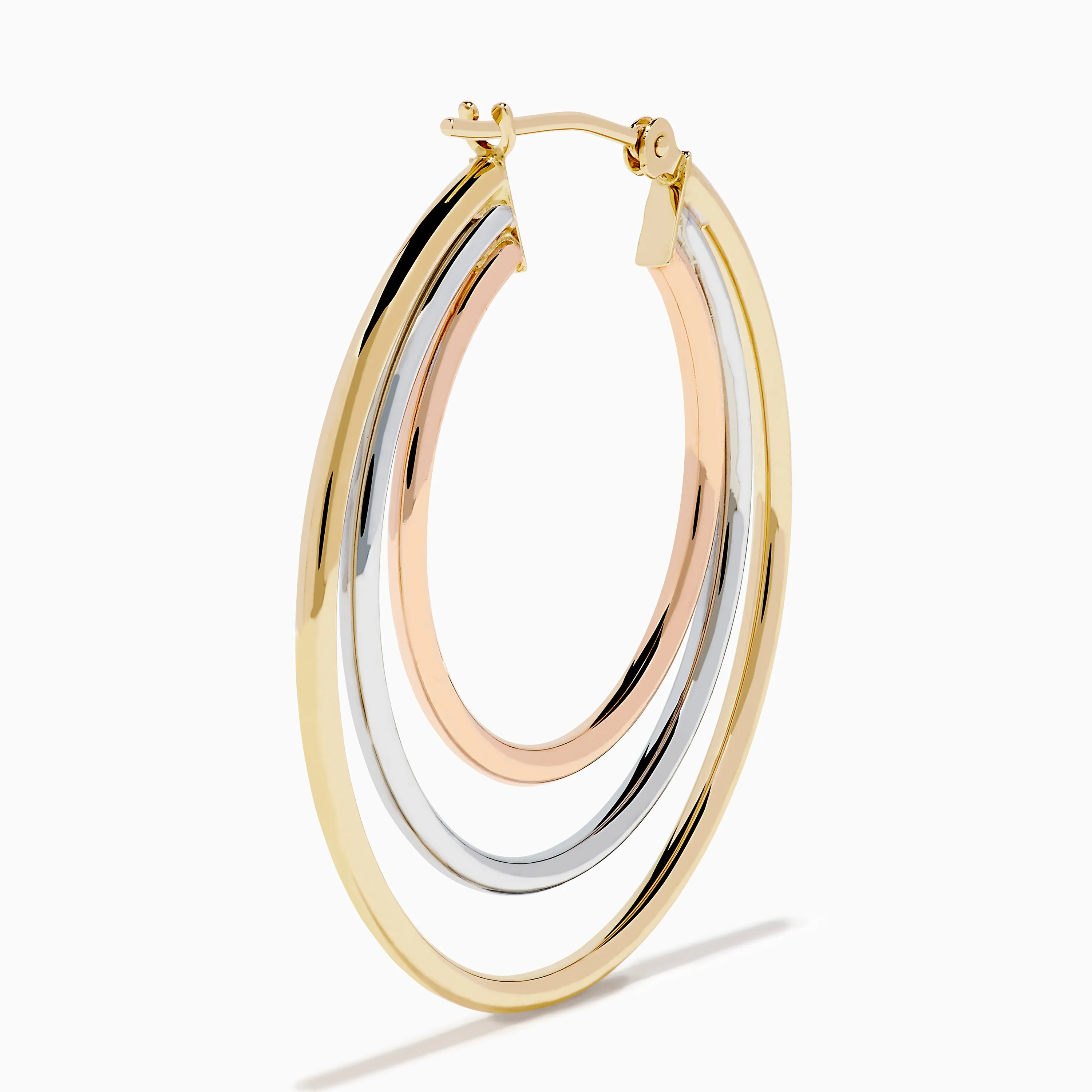 14K Three Tone Gold Triple Tube Hoop Earrings sold by Effy product image thumbnail 4
