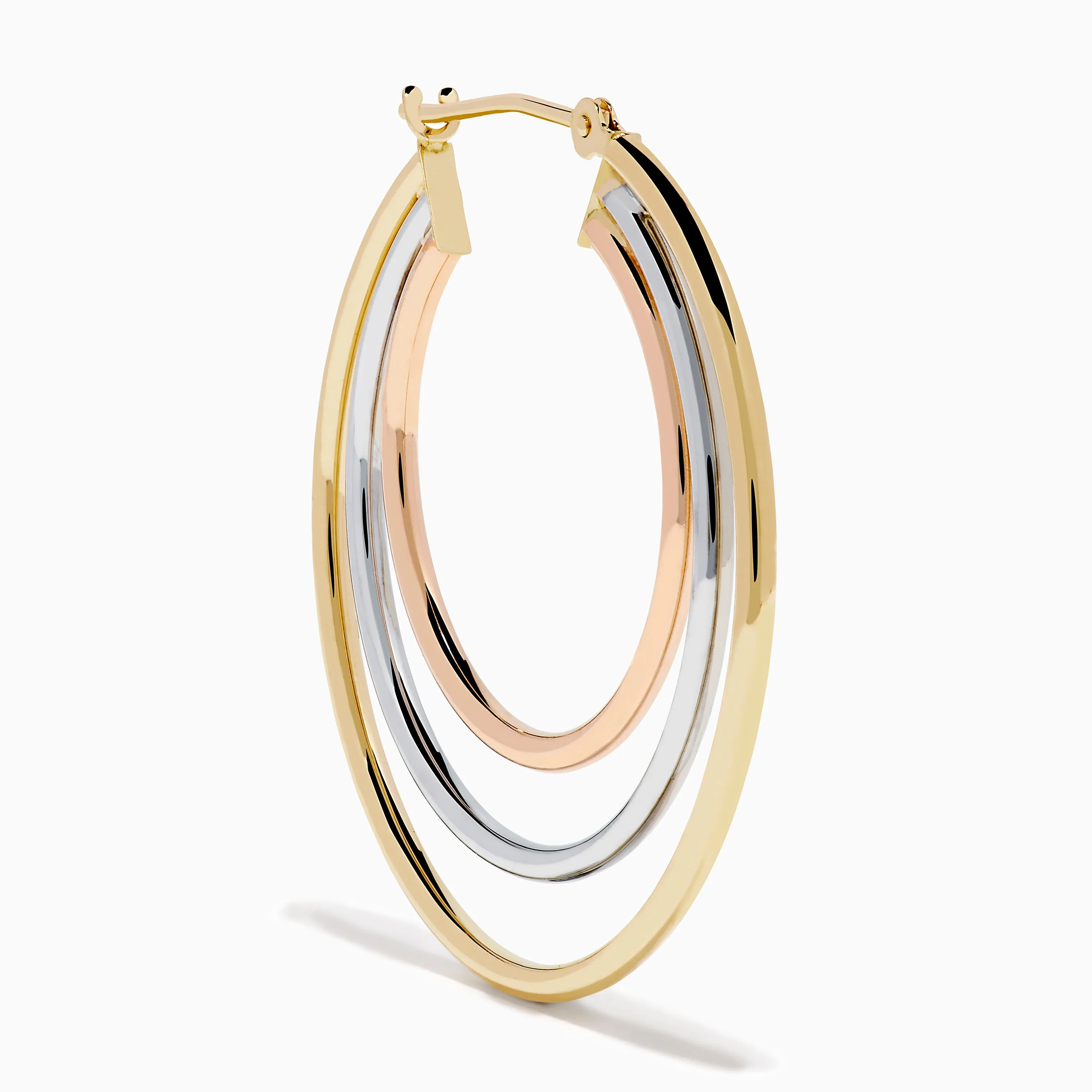 14K Three Tone Gold Triple Tube Hoop Earrings sold by Effy product image thumbnail 3