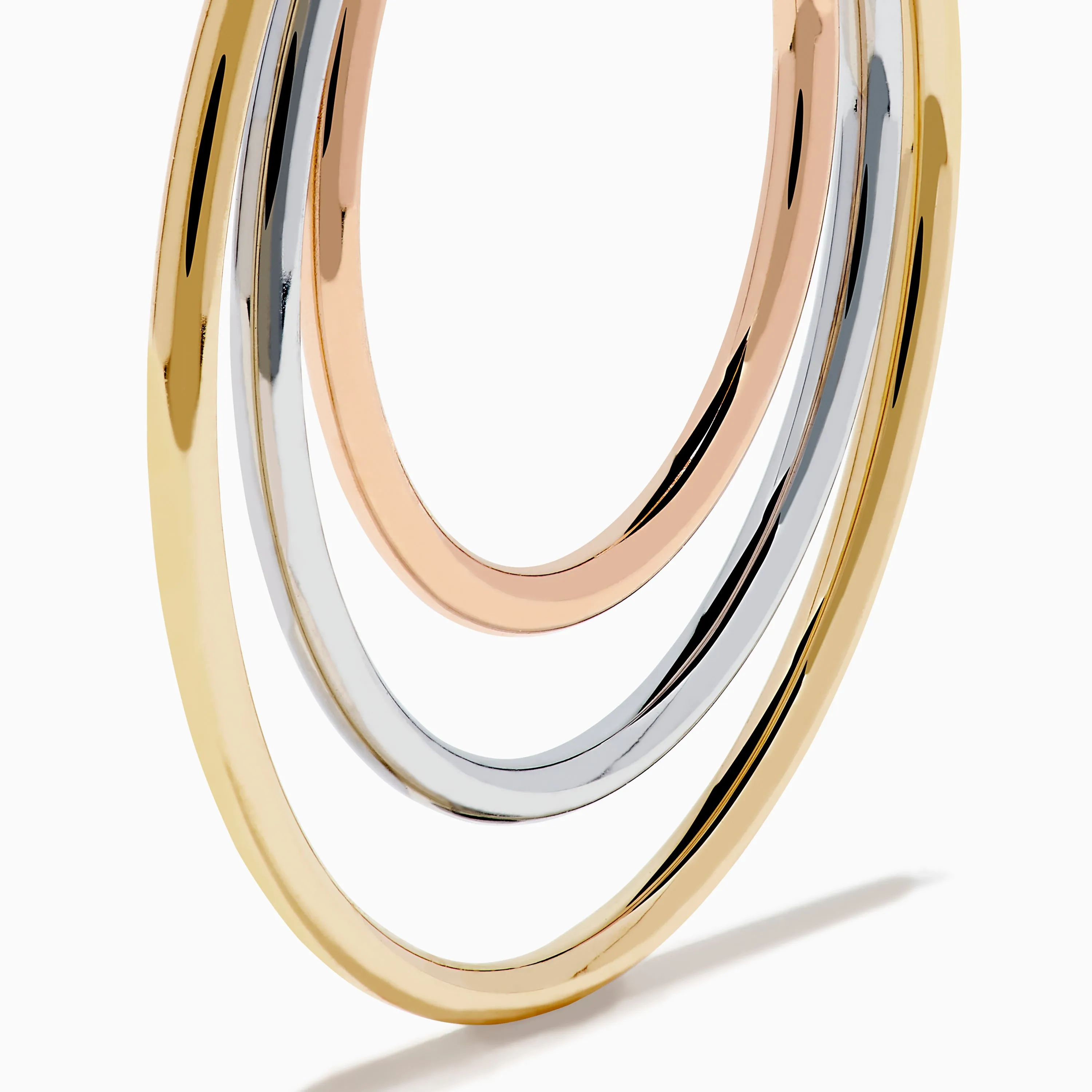14K Three Tone Gold Triple Tube Hoop Earrings sold by Effy product image thumbnail 2