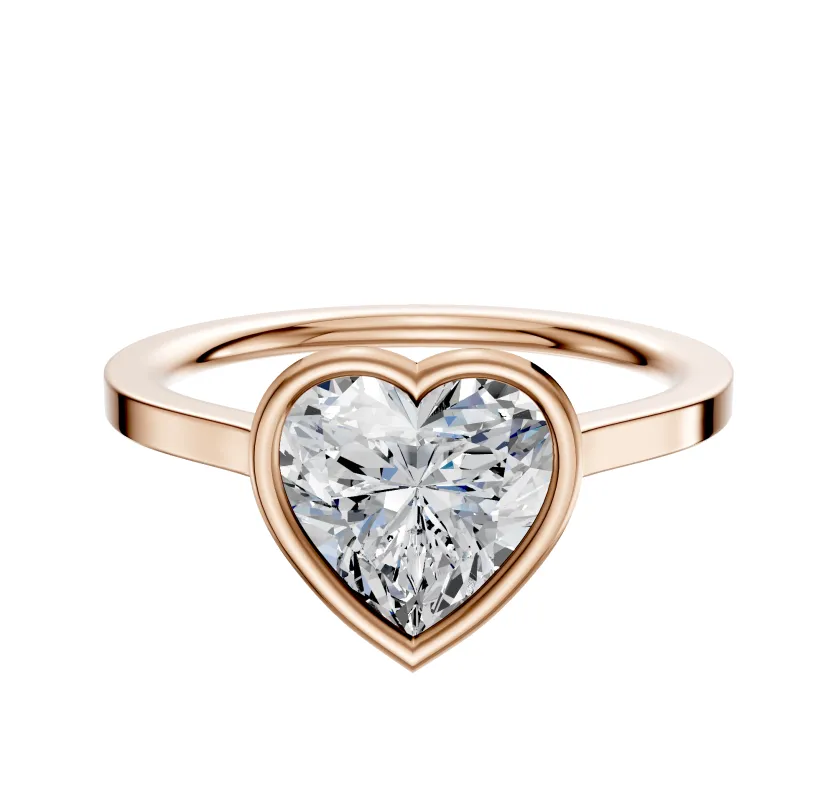 14K Rose Gold Bezel Full Bezel East/West Cathedral Flat 1.5mm Engagement Ring sold by Effy
