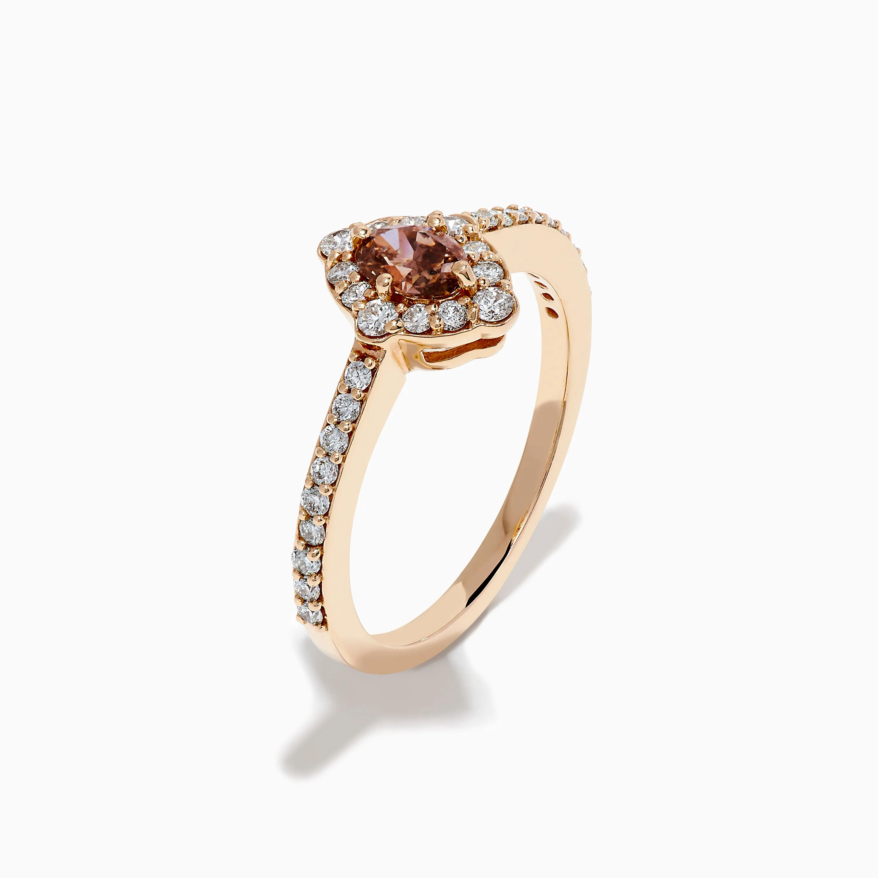 14K Rose Gold Brown and White Diamond Marquise Halo Ring sold by Effy product image thumbnail 4