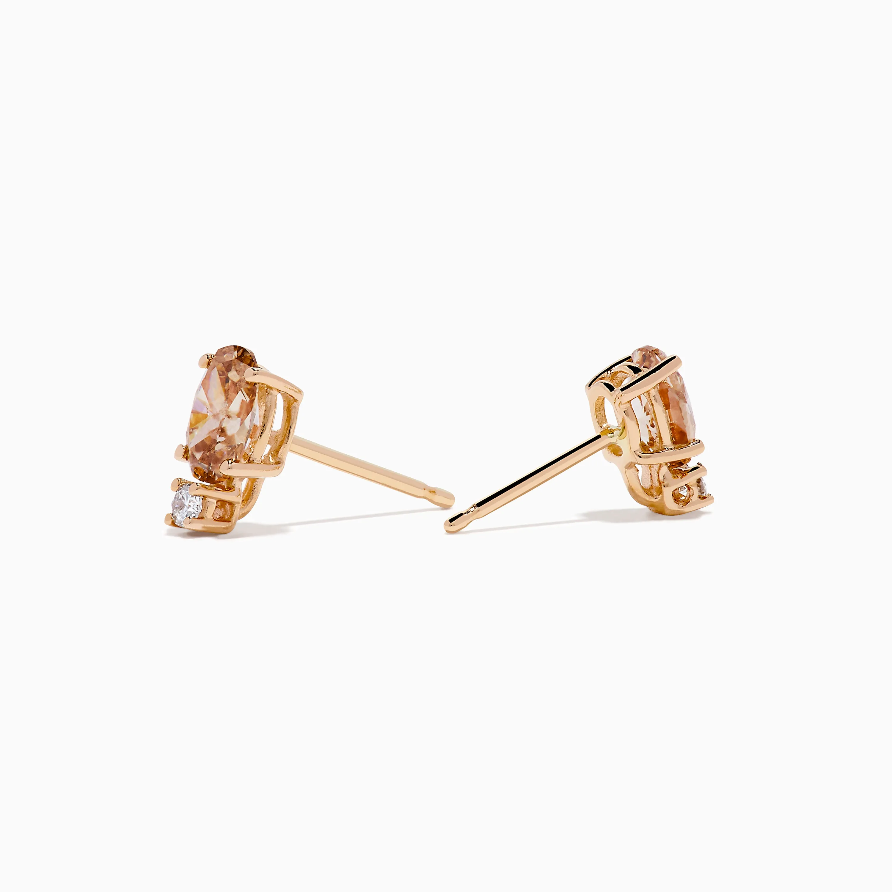 14K Rose Gold Brown and White Diamond Stud Earrings sold by Effy product image thumbnail 2