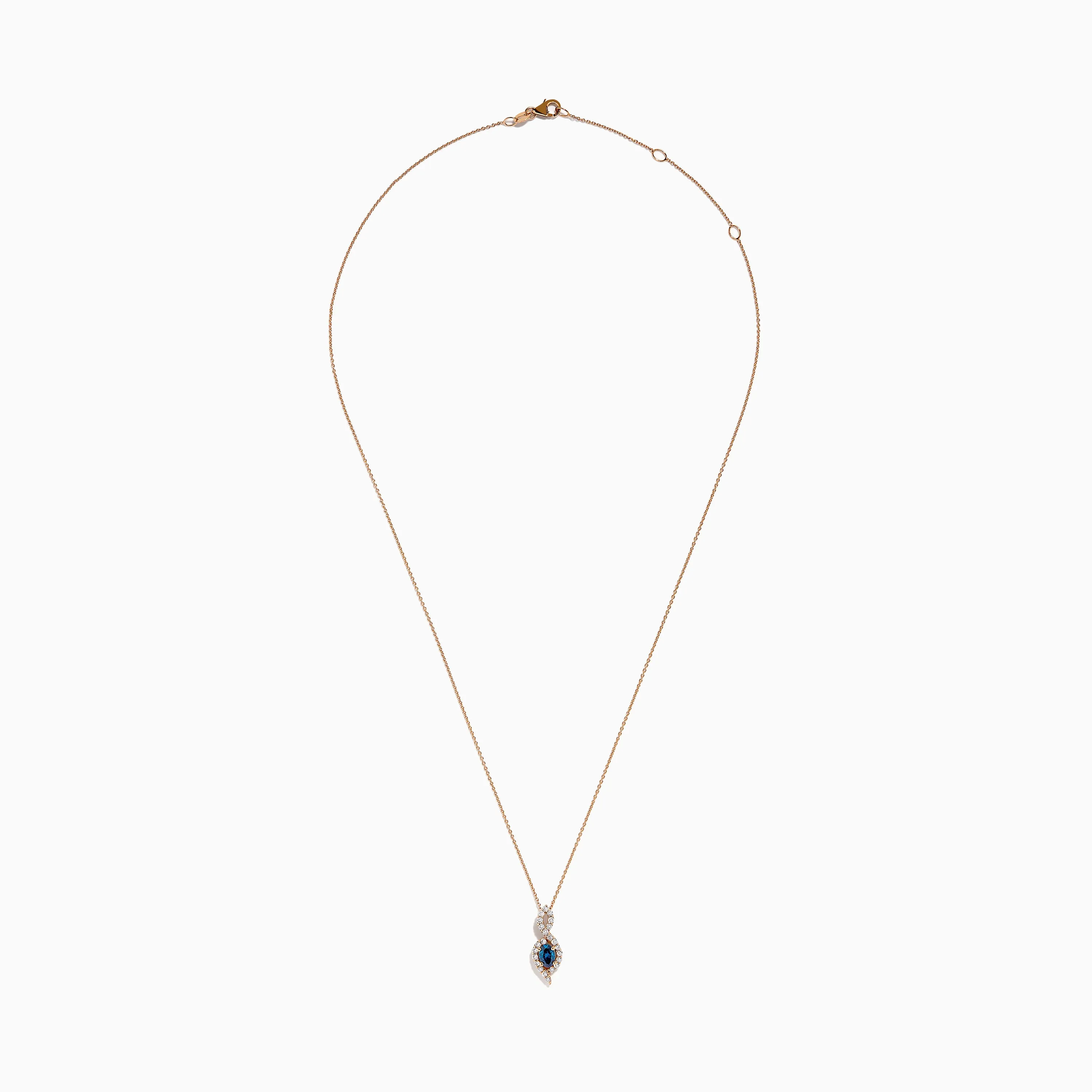 14K Rose Gold Blue and White Diamond Pendant sold by Effy product image thumbnail 3