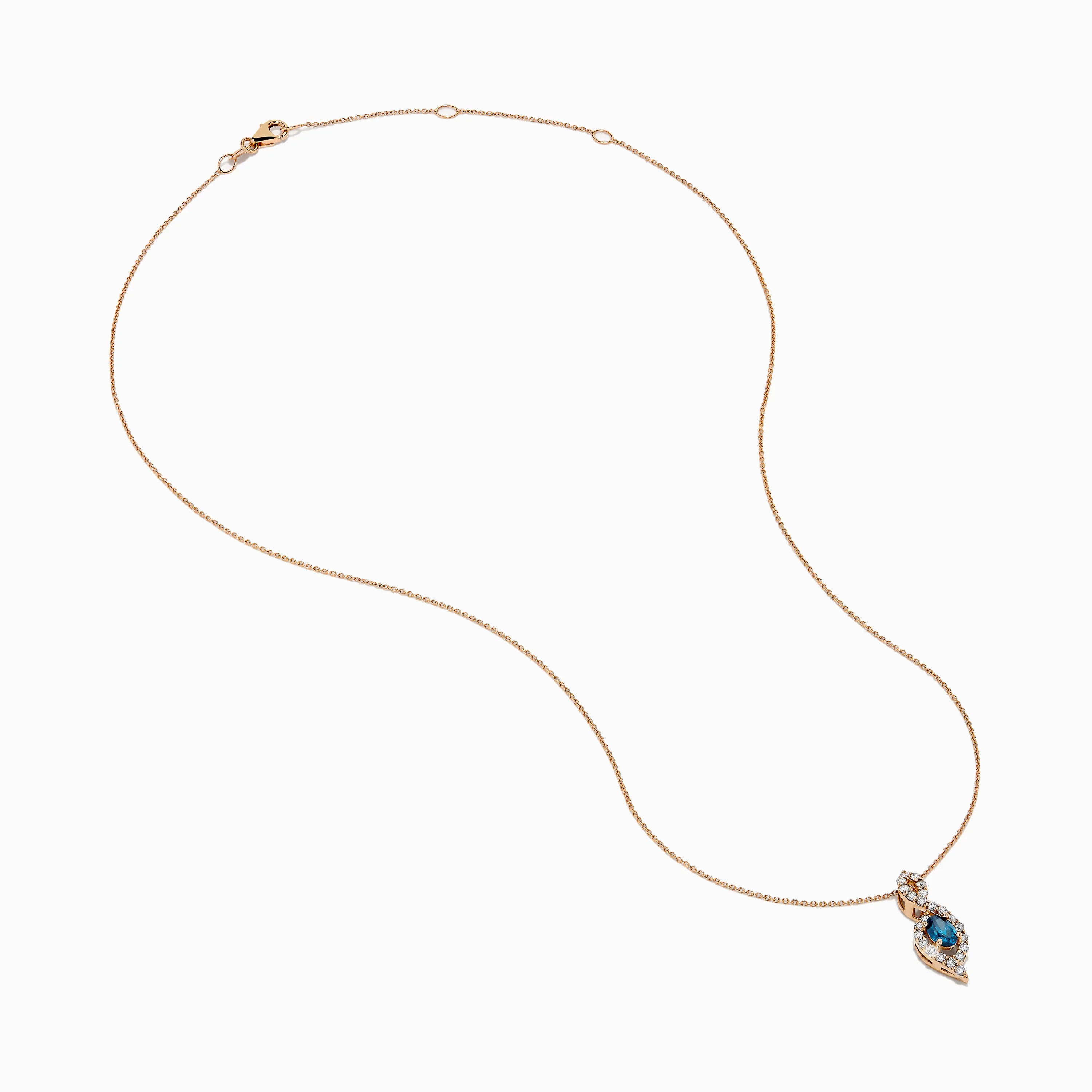 14K Rose Gold Blue and White Diamond Pendant sold by Effy product image thumbnail 2
