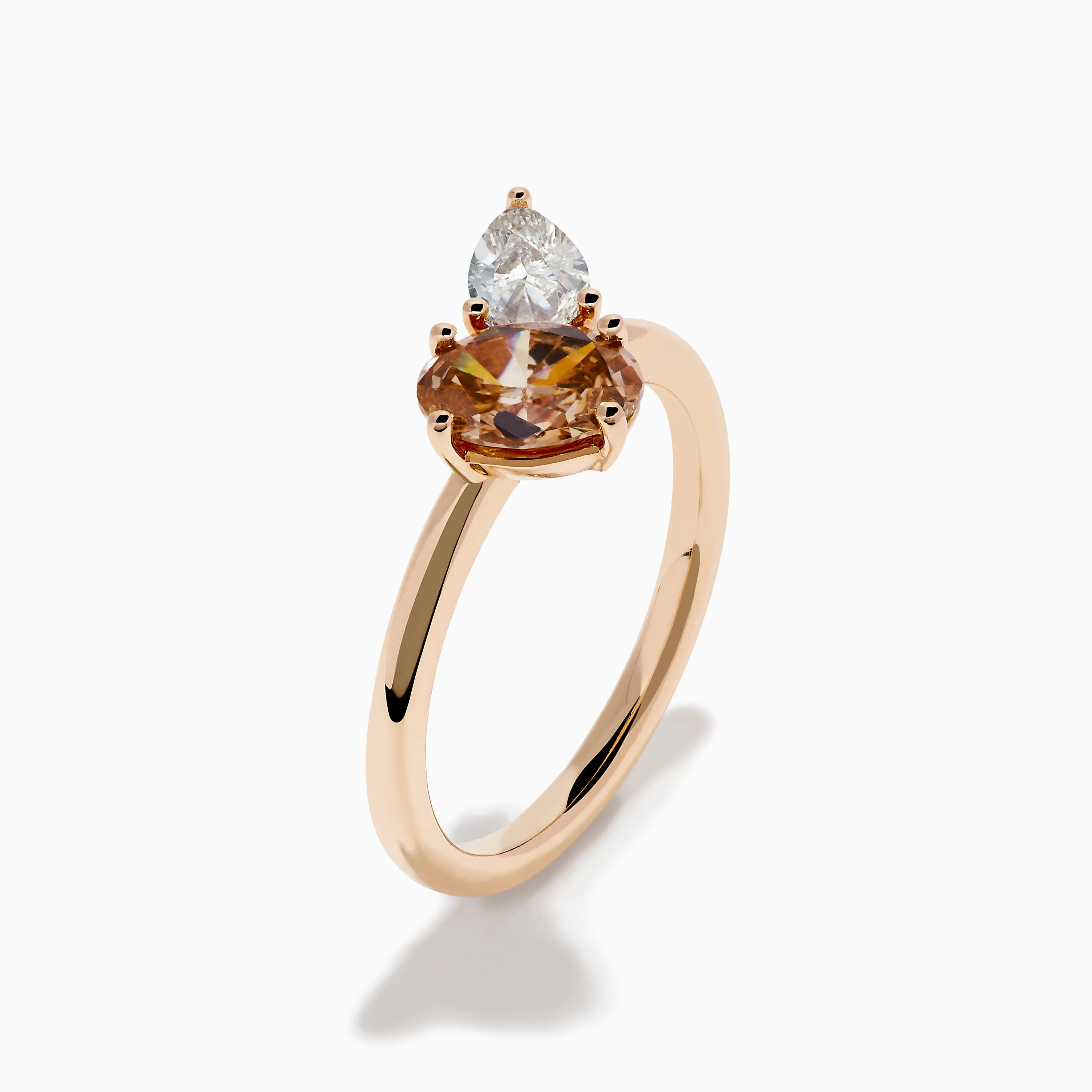 14K Rose Gold Brown and White Diamond Toi et Moi Ring sold by Effy product image thumbnail 4