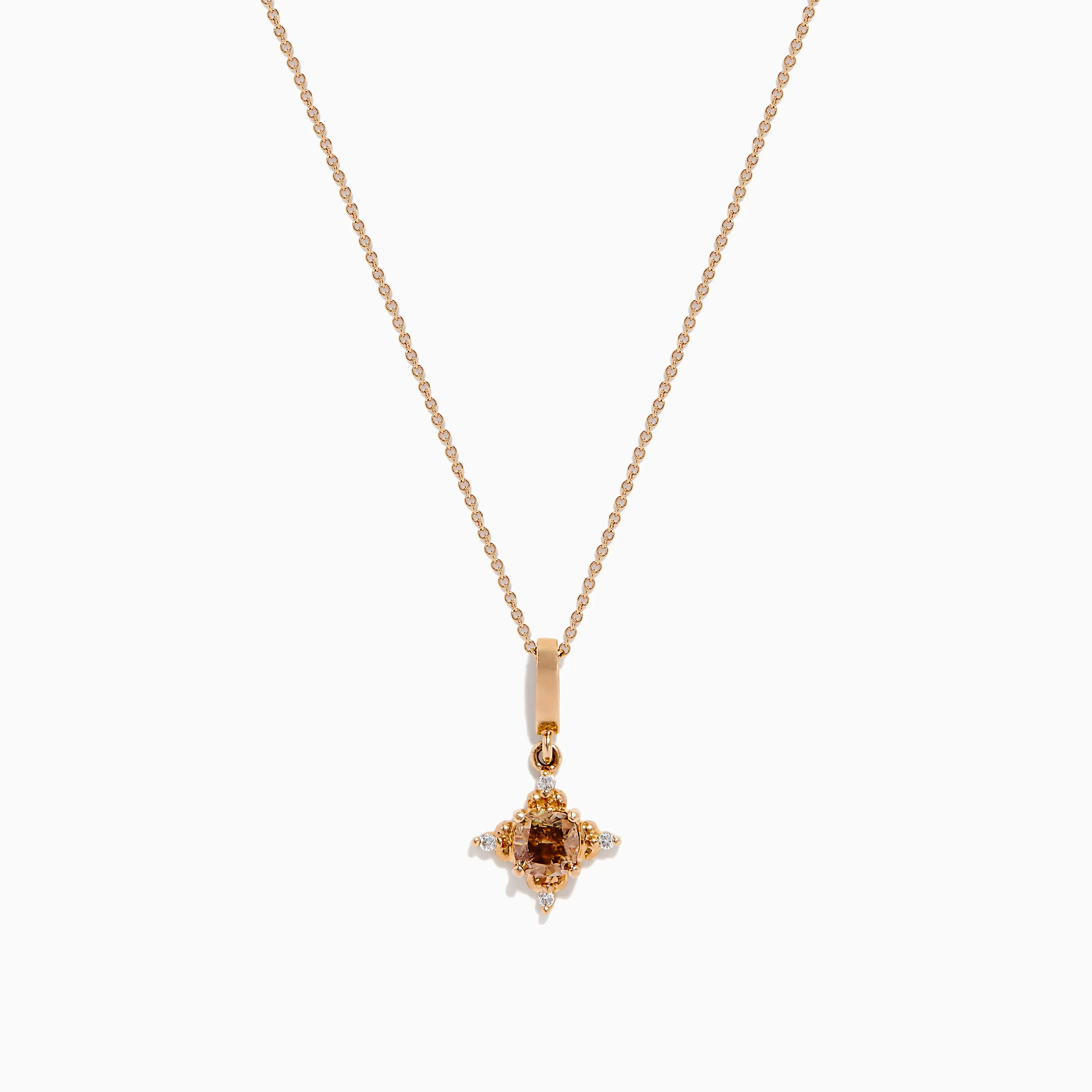 14K Rose Gold Brown and White Diamond Pendant sold by Effy