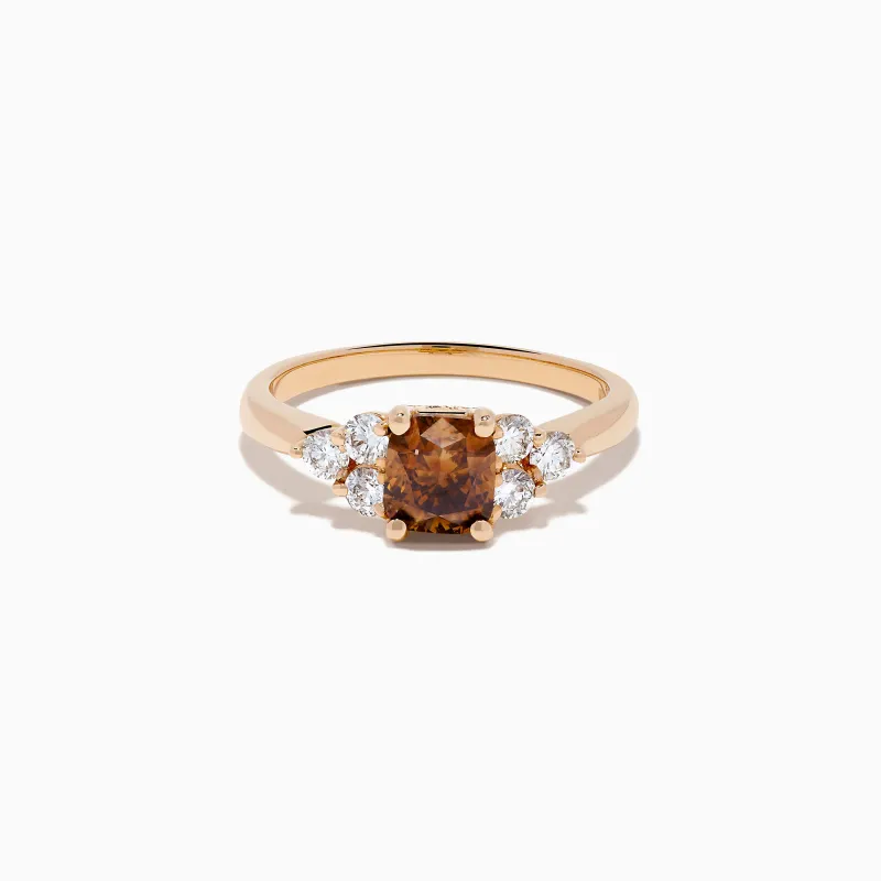 14K Rose Gold Brown and White Diamond Ring sold by Effy