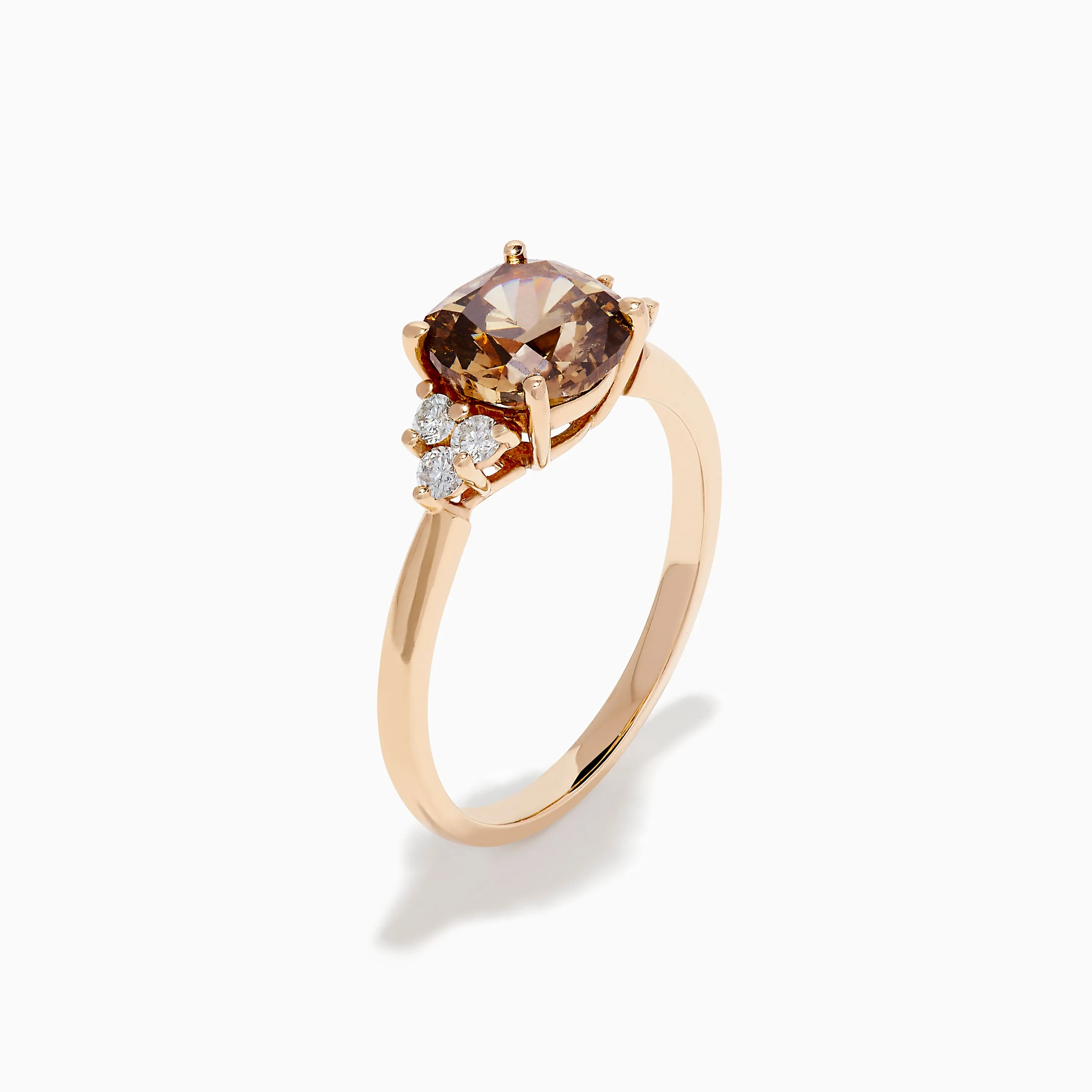 14K Rose Gold Cushion Cut Brown and White Diamond Ring sold by Effy product image thumbnail 4