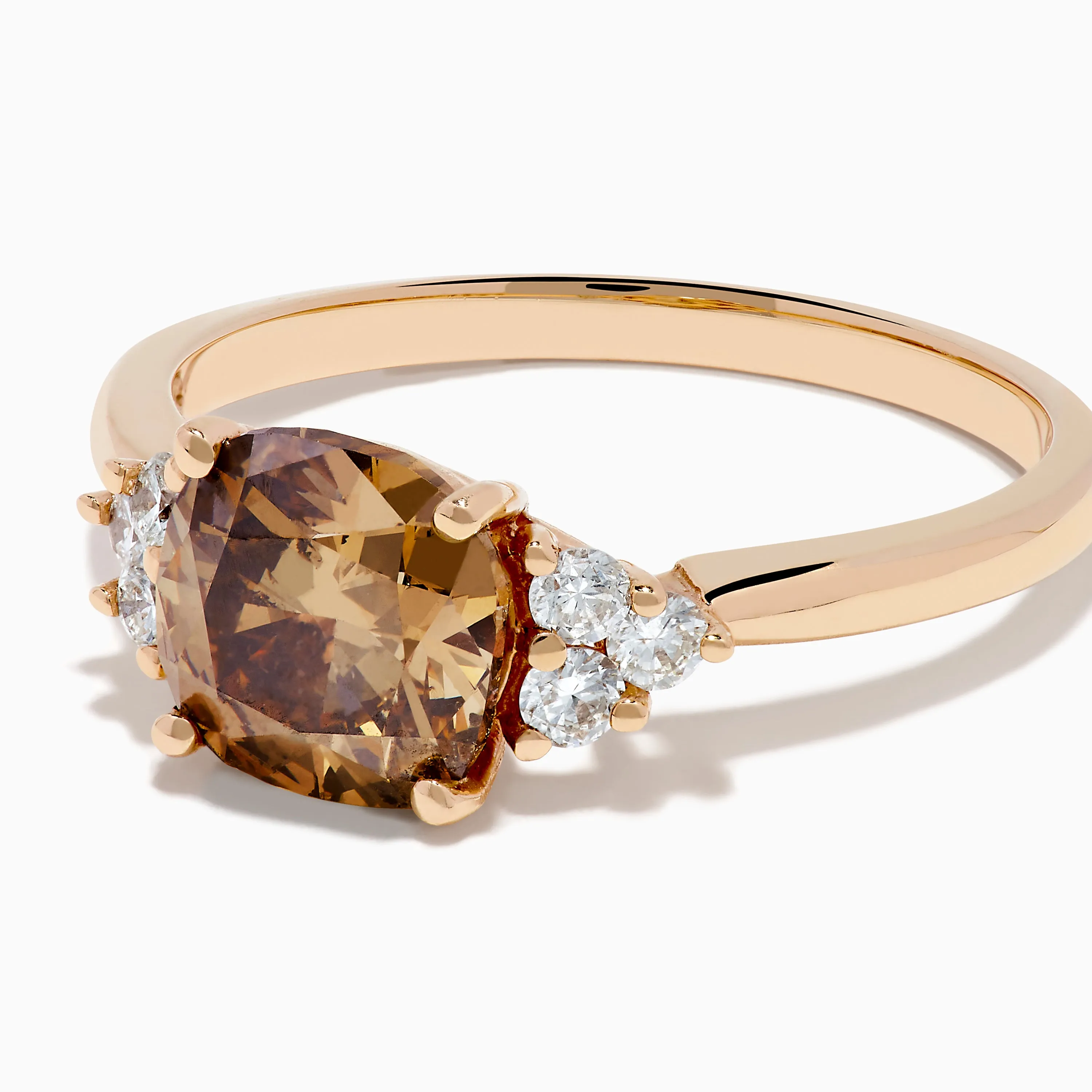 14K Rose Gold Cushion Cut Brown and White Diamond Ring sold by Effy product image thumbnail 2