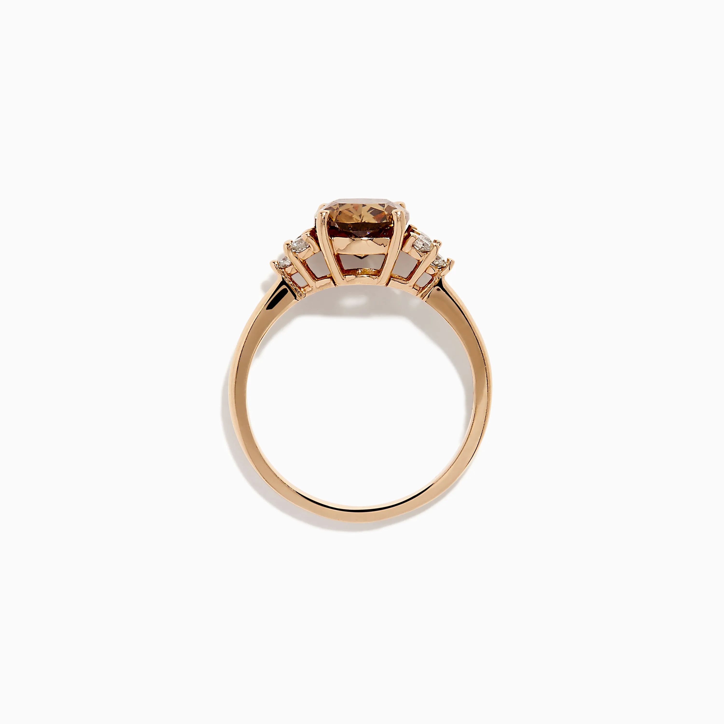14K Rose Gold Cushion Cut Brown and White Diamond Ring sold by Effy product image thumbnail 3