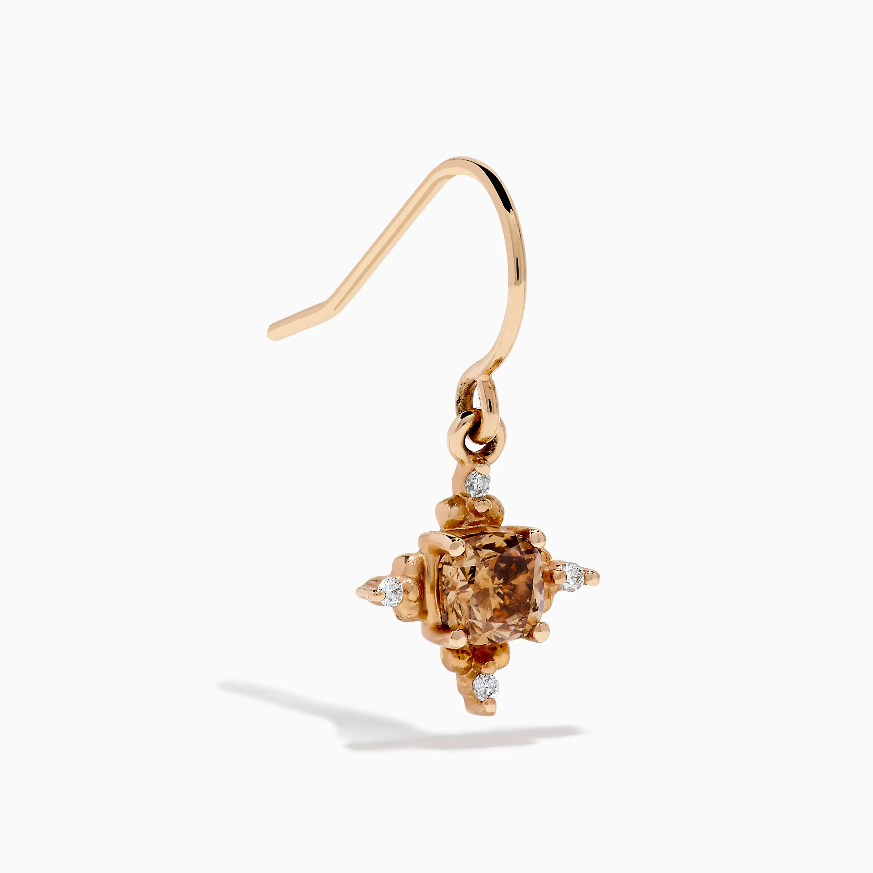 14K Rose Gold Brown and White Diamond Dangle Earrings sold by Effy product image thumbnail 3