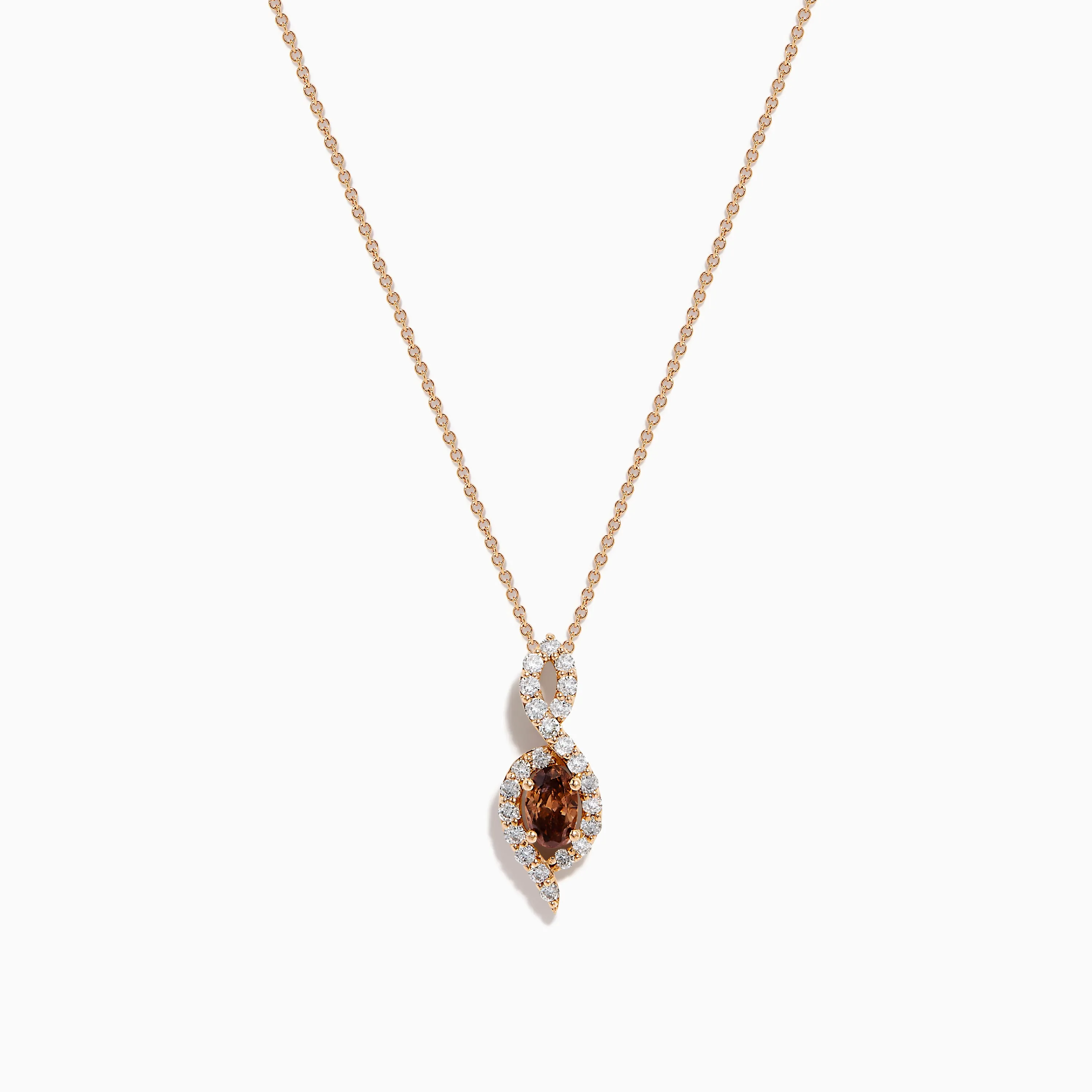 14K Rose Gold Brown and White Diamond Pendant sold by Effy
