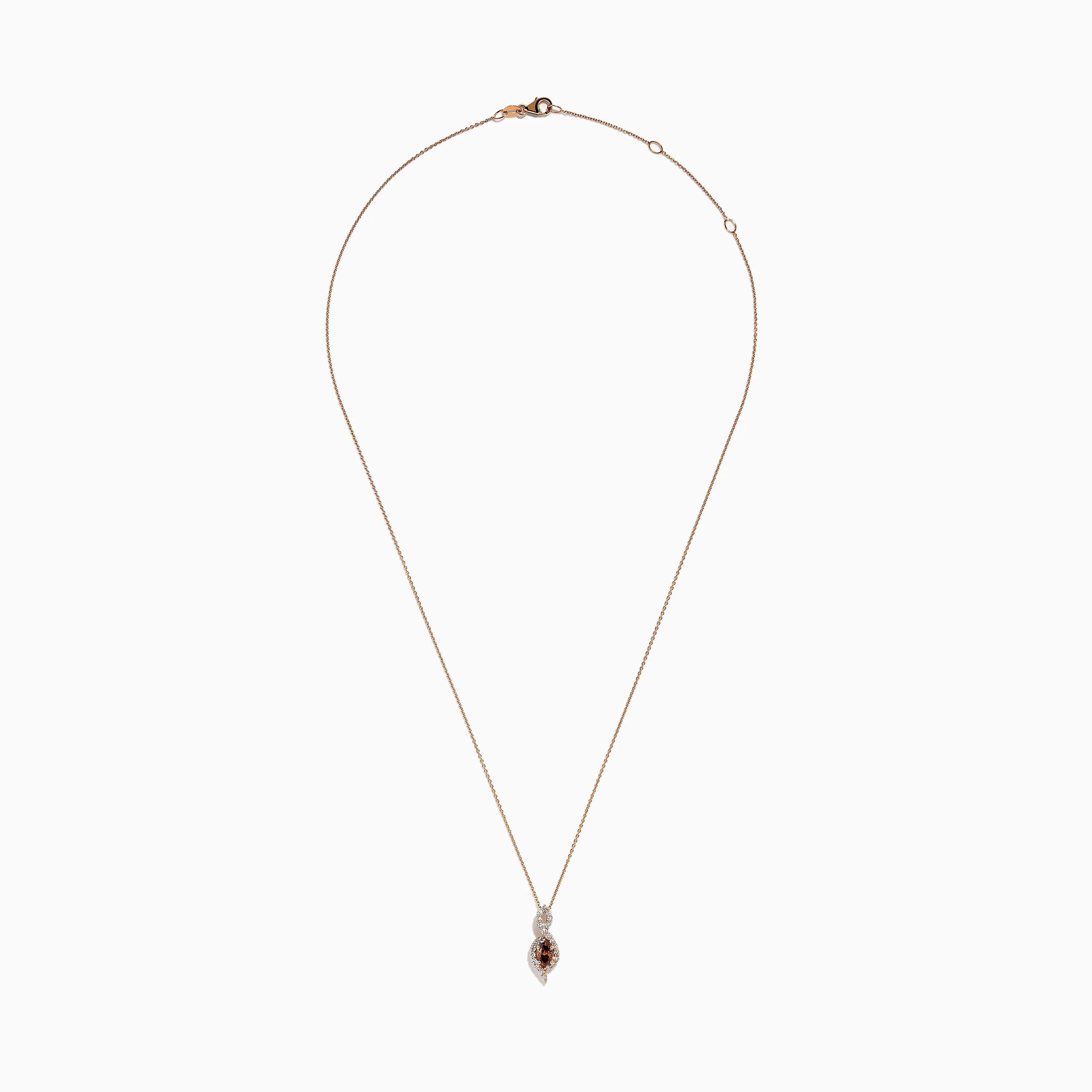 14K Rose Gold Brown and White Diamond Pendant sold by Effy product image thumbnail 3