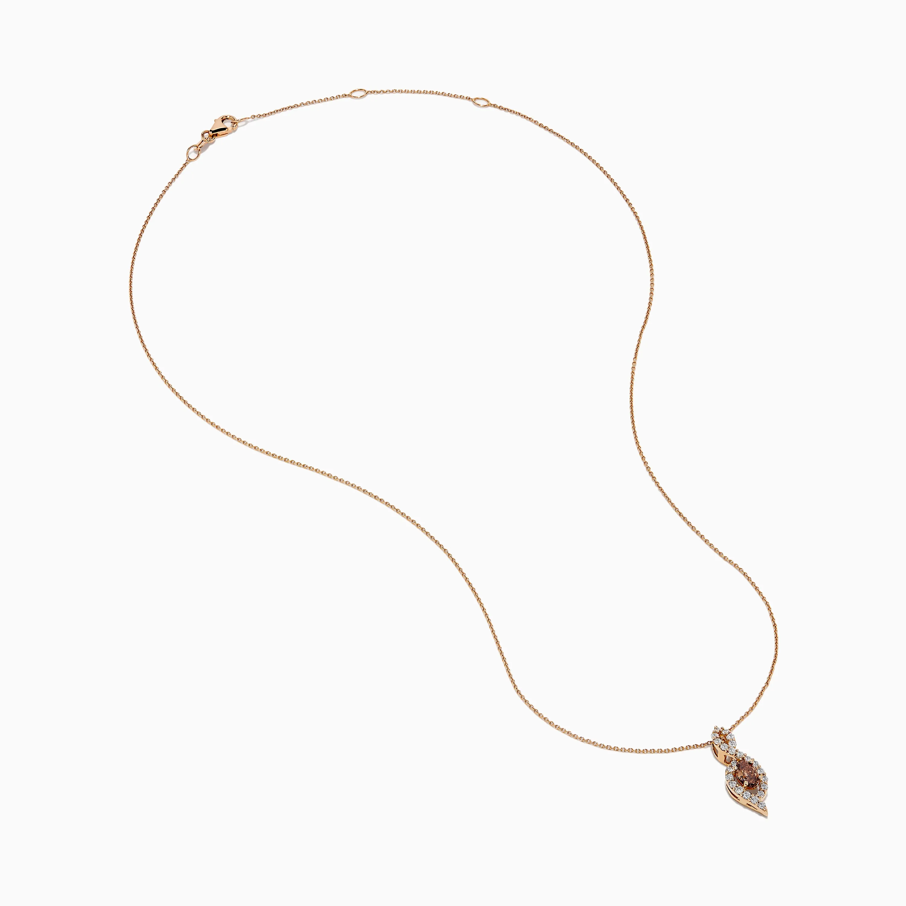 14K Rose Gold Brown and White Diamond Pendant sold by Effy product image thumbnail 2