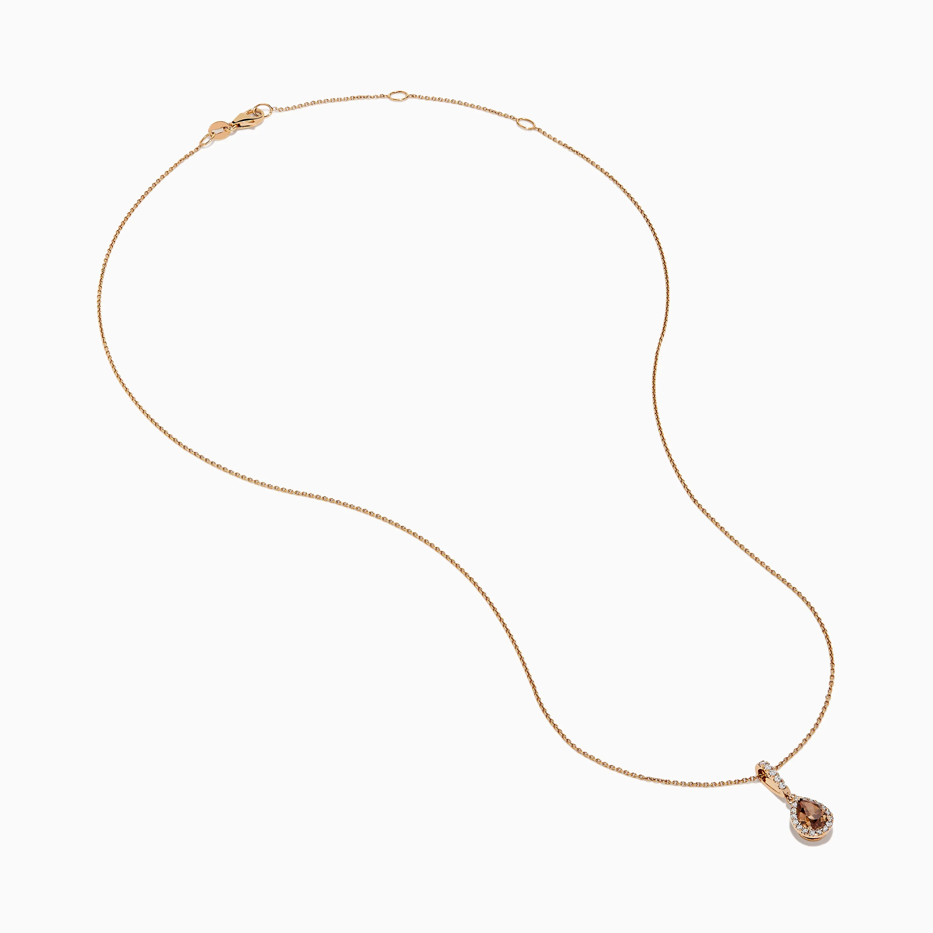 14K Rose Gold Pear Halo Brown and White Diamond Pendant sold by Effy product image thumbnail 2