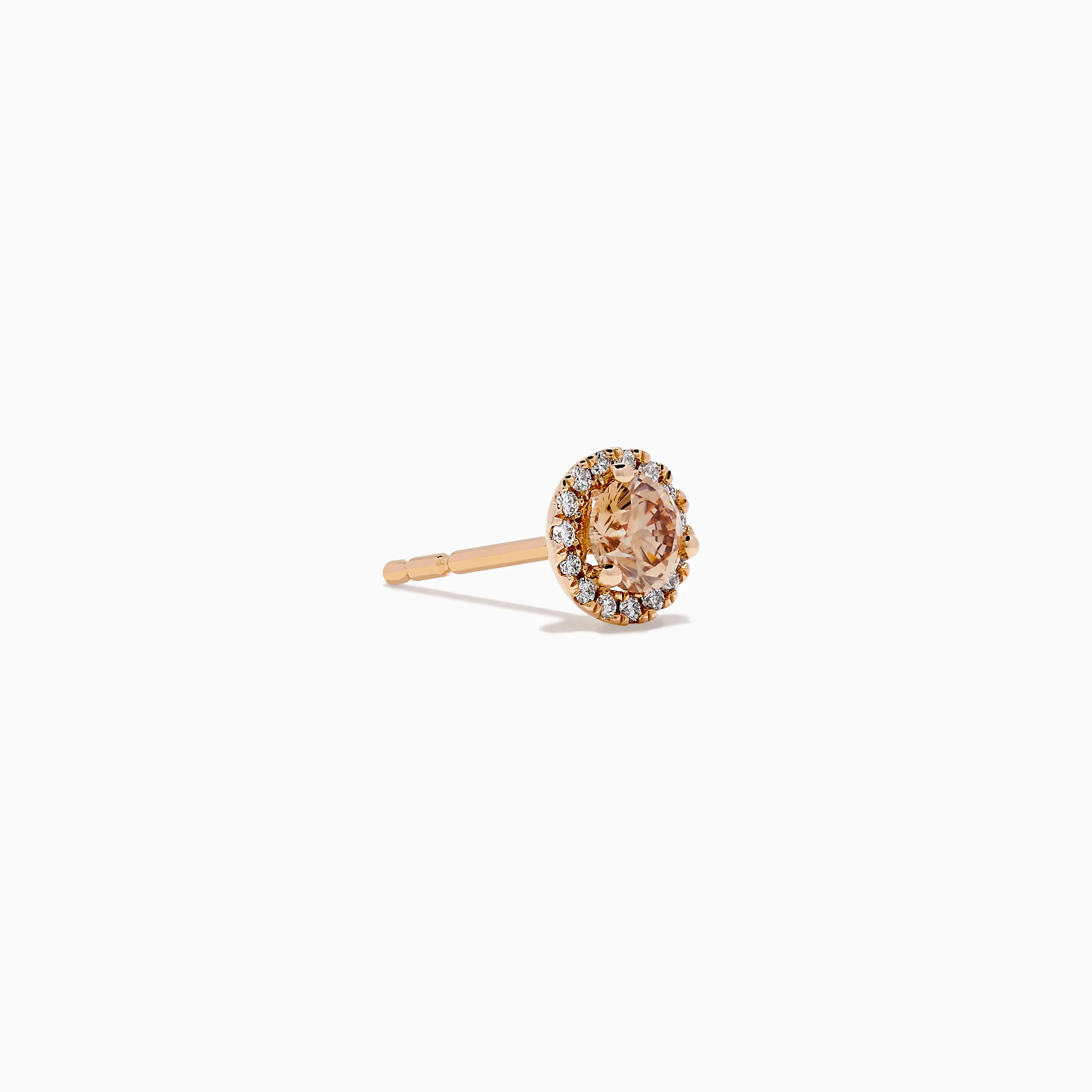 14K Rose Gold Brown and White Diamond Stud Earrings sold by Effy product image thumbnail 3