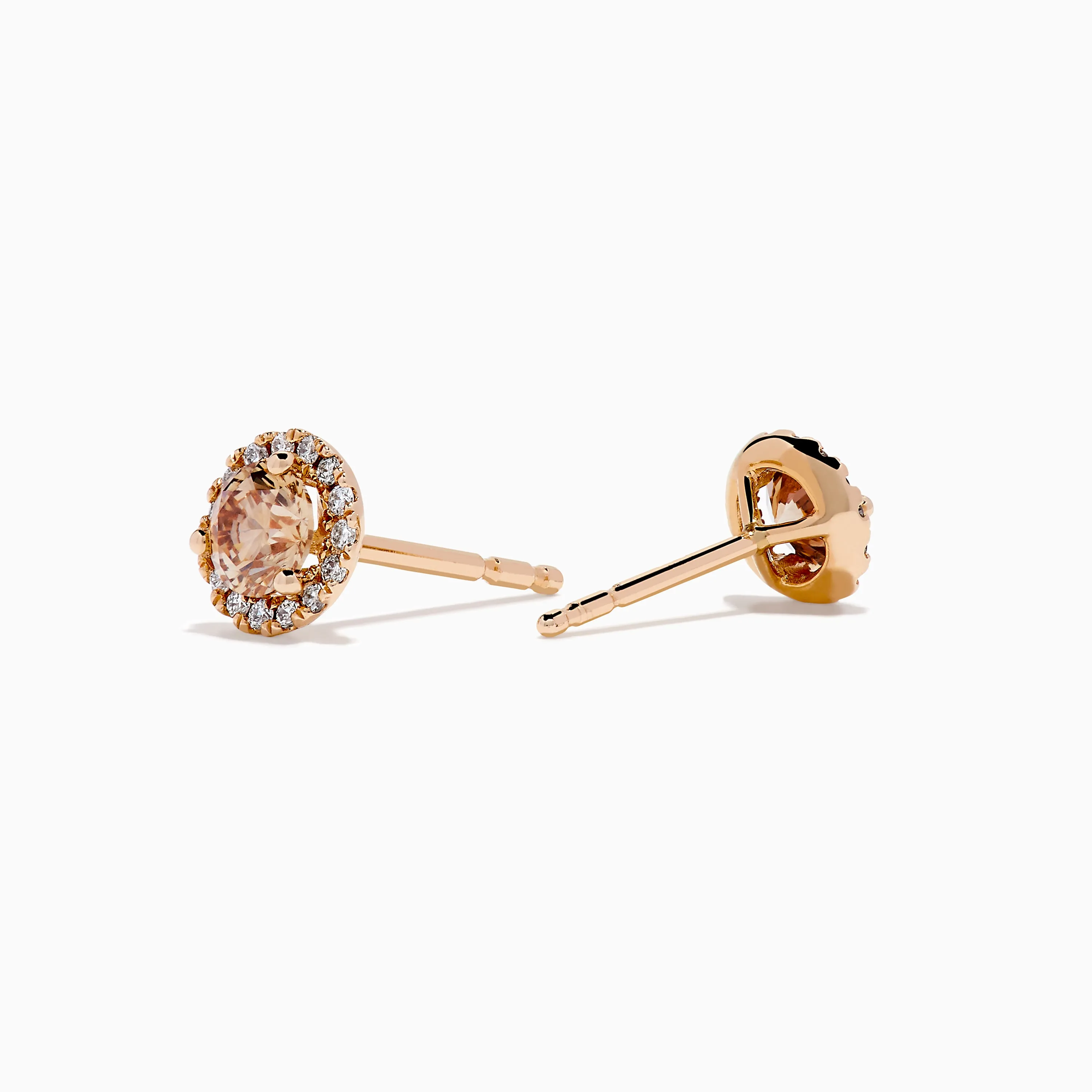 14K Rose Gold Brown and White Diamond Stud Earrings sold by Effy product image thumbnail 2