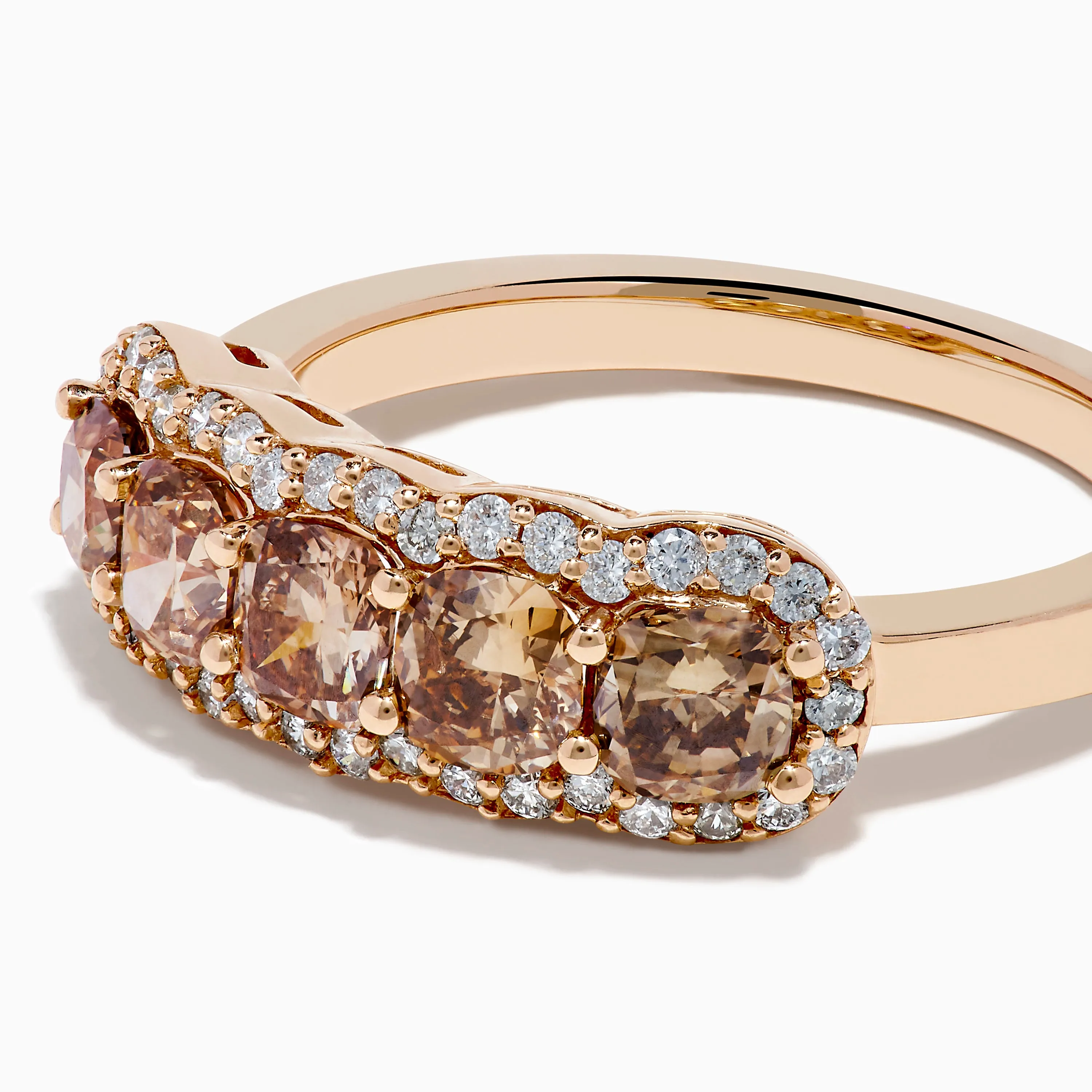 14K Rose Gold Cushion Cut 5 Stone Brown Diamond Band sold by Effy product image thumbnail 2