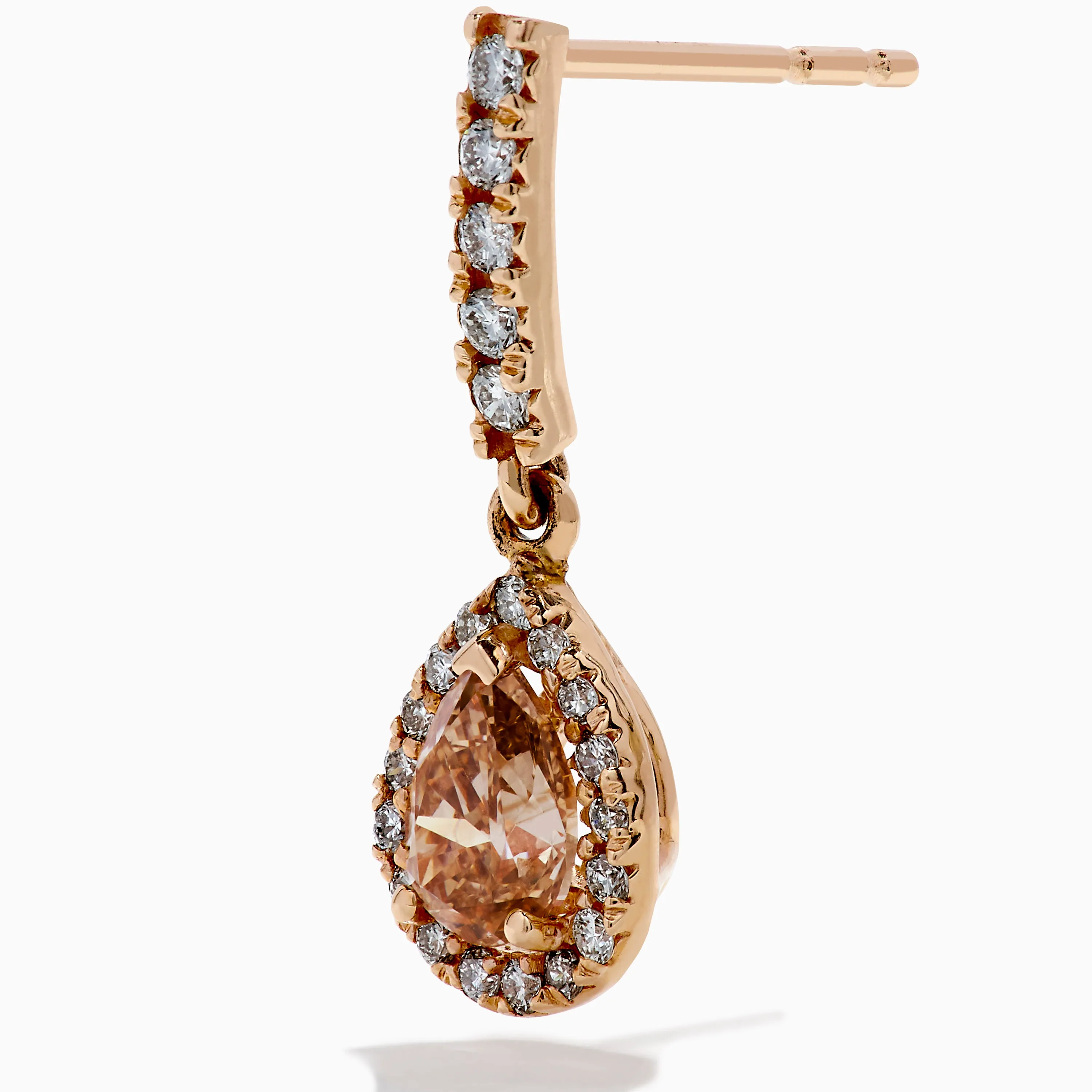 14K Rose Gold Brown and White Diamond Dangle Earrings sold by Effy product image thumbnail 2