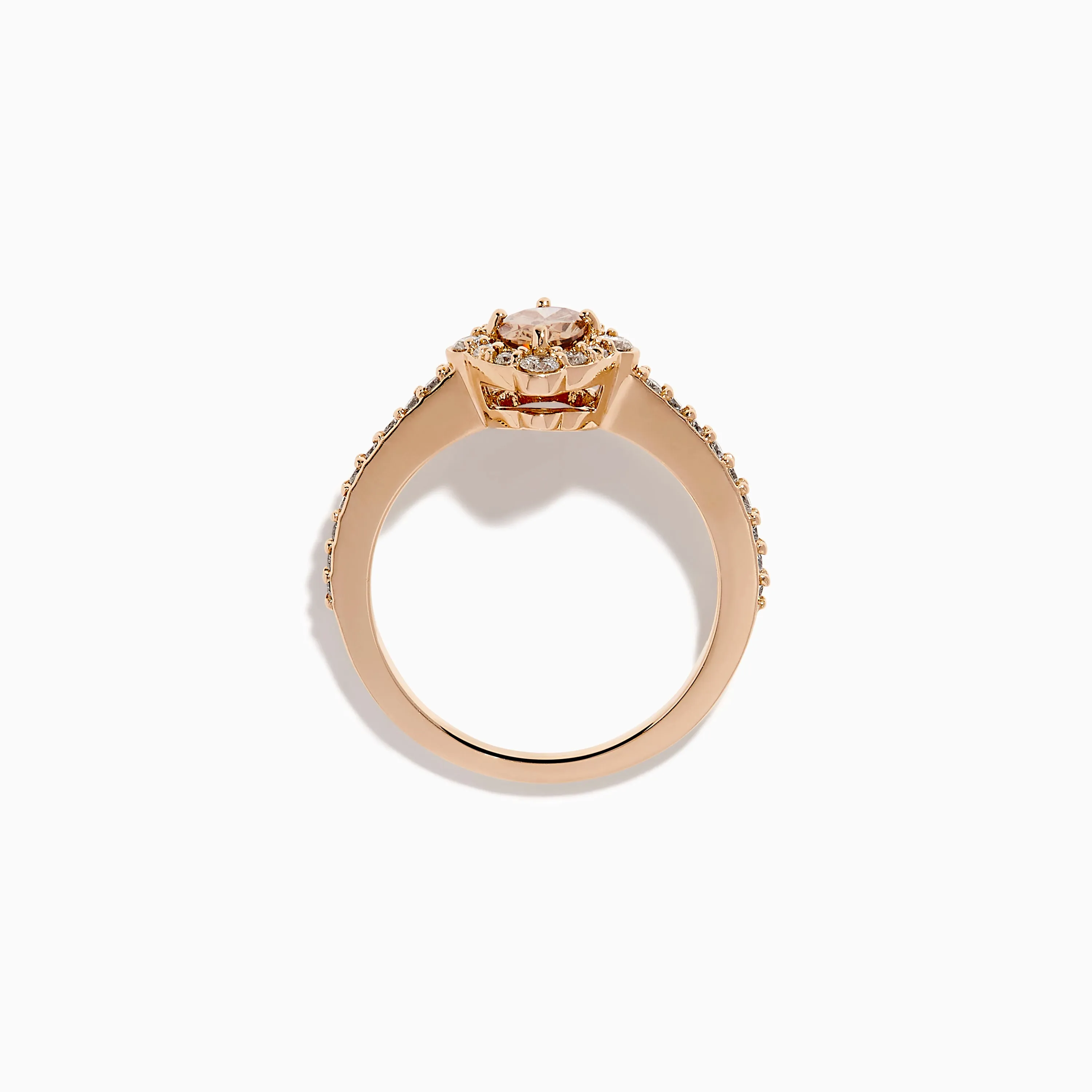 14K Rose Gold Brown and White Diamond Halo Ring sold by Effy product image thumbnail 3