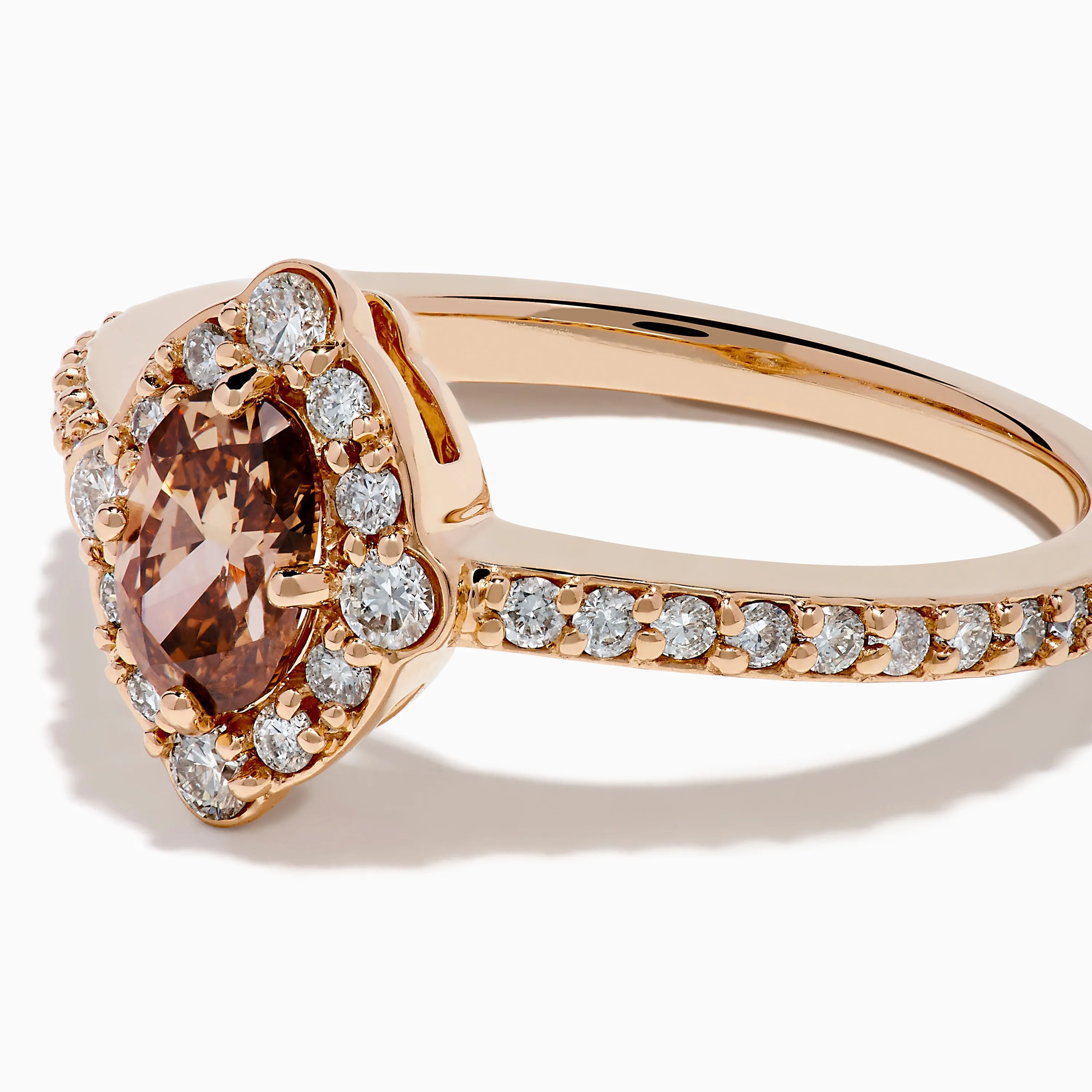 14K Rose Gold Brown and White Diamond Halo Ring sold by Effy product image thumbnail 2