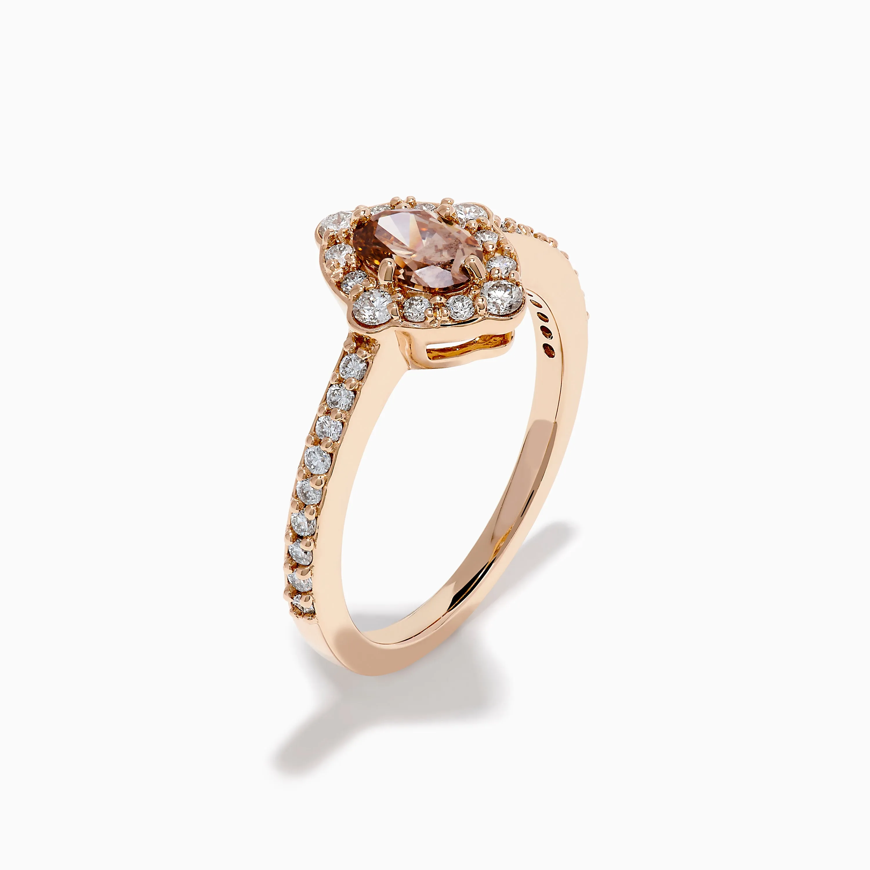 14K Rose Gold Brown and White Diamond Halo Ring sold by Effy product image thumbnail 4