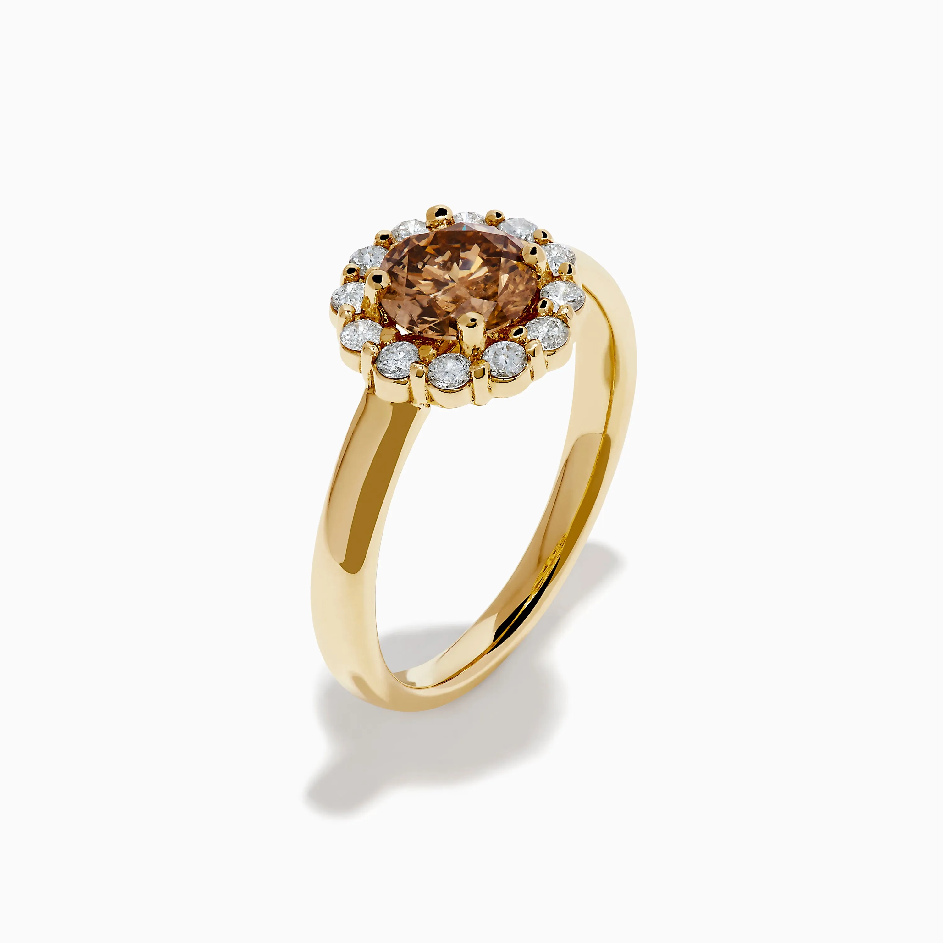 14K Yellow Gold Brown and White Diamond Halo Ring sold by Effy product image thumbnail 4