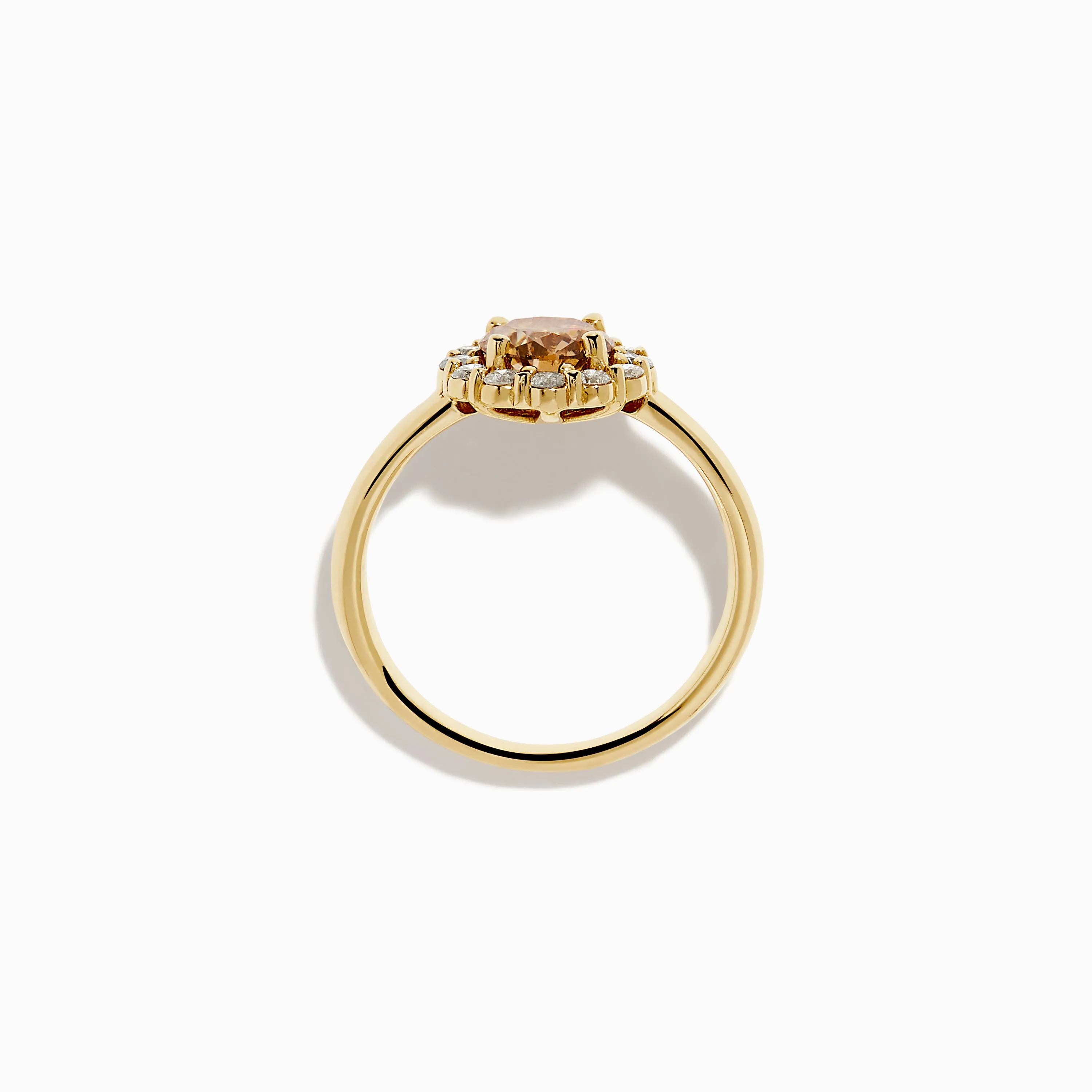 14K Yellow Gold Brown and White Diamond Halo Ring sold by Effy product image thumbnail 3