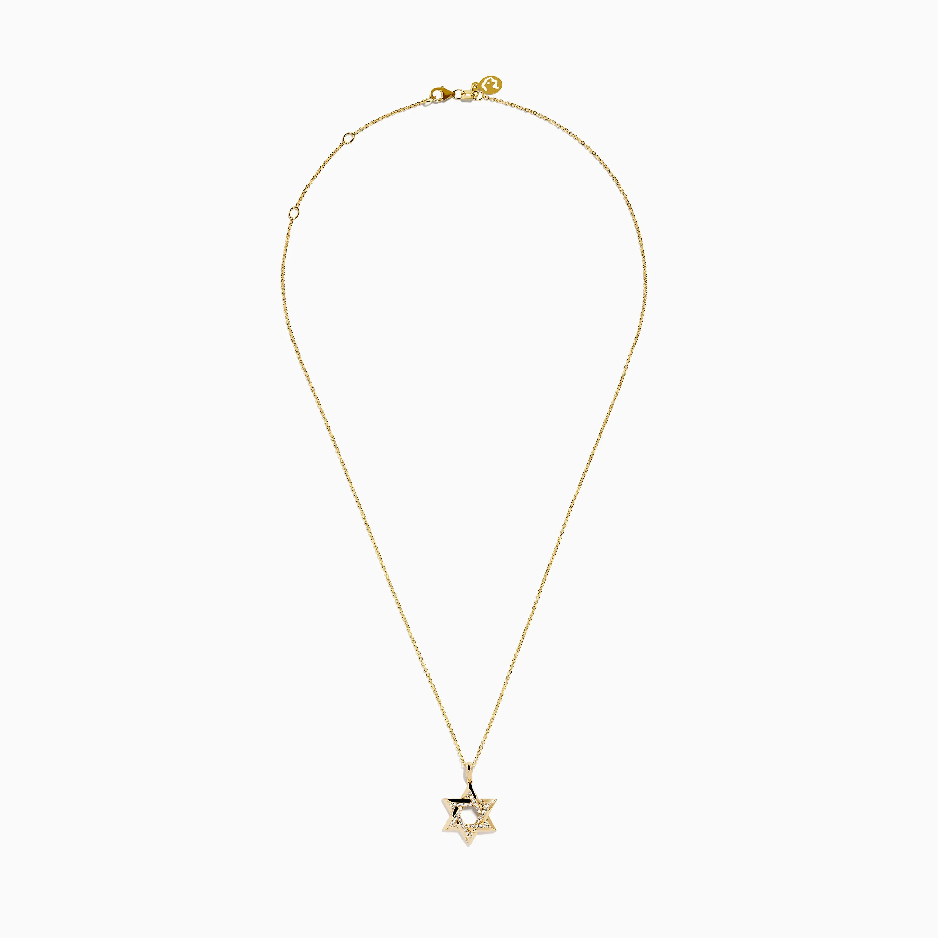 Novelty 14K Yellow Gold Star of David Diamond Pendant sold by Effy product image thumbnail 3