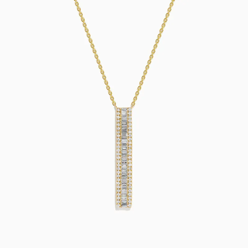 D'Oro 14K Yellow Gold Diamond Bar Lariat Necklace sold by Effy