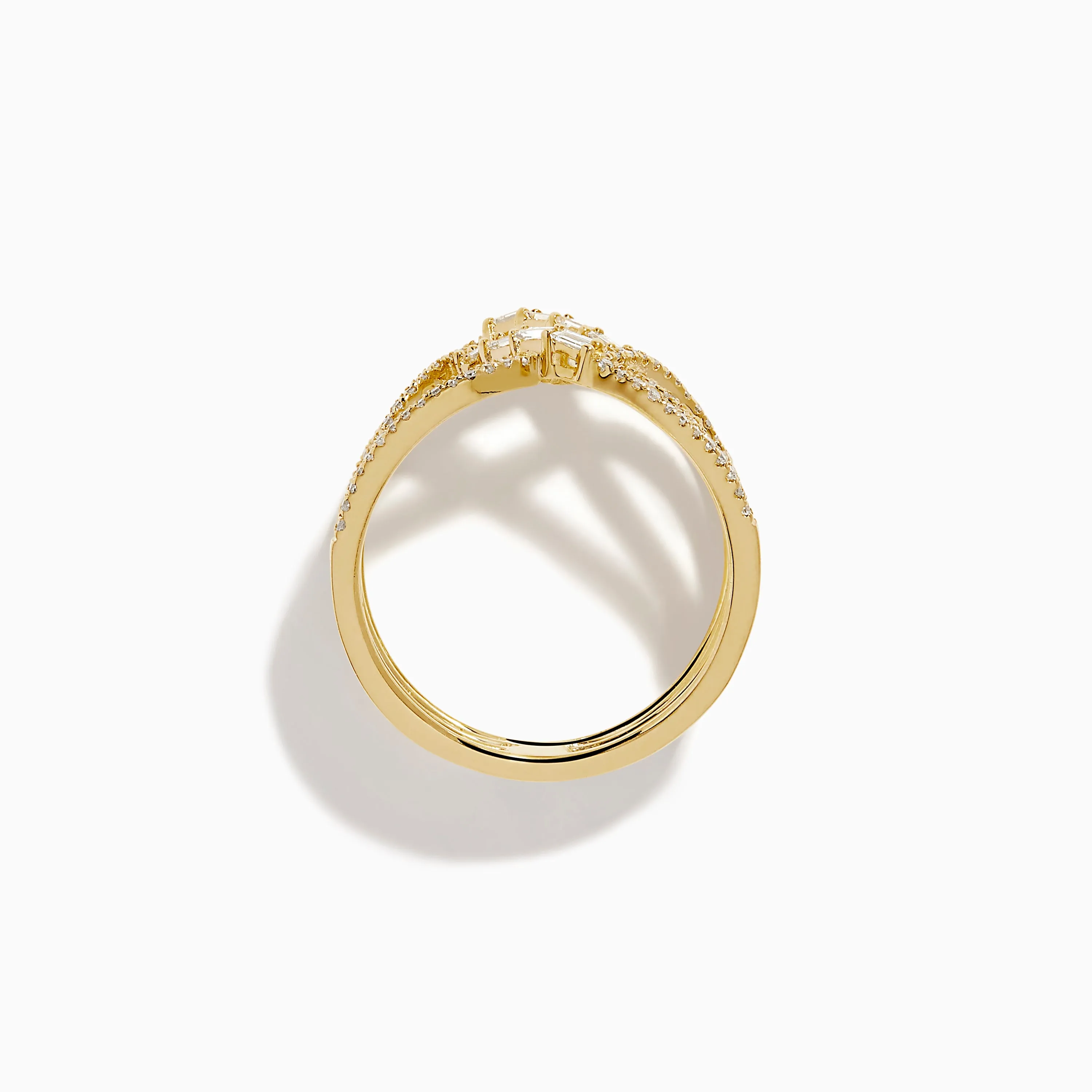 D'Oro 14K Yellow Gold Interlaced Crisscross Diamond Ring sold by Effy product image thumbnail 3