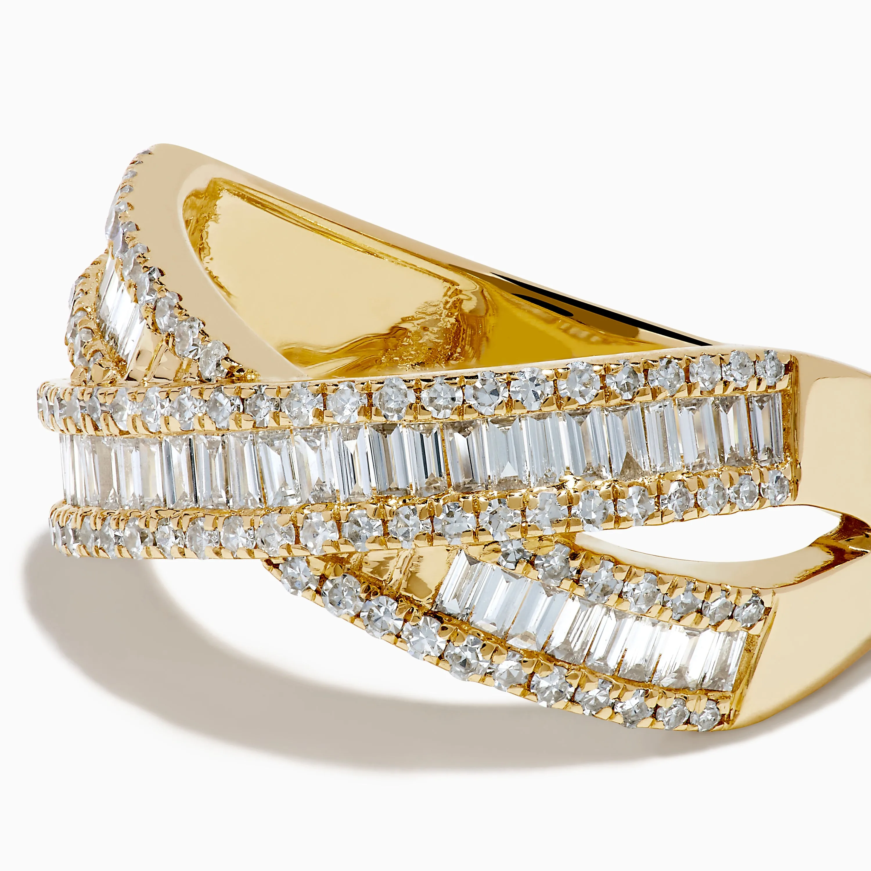 D'Oro 14K Yellow Gold Diamond Criss Cross Ring sold by Effy product image thumbnail 2