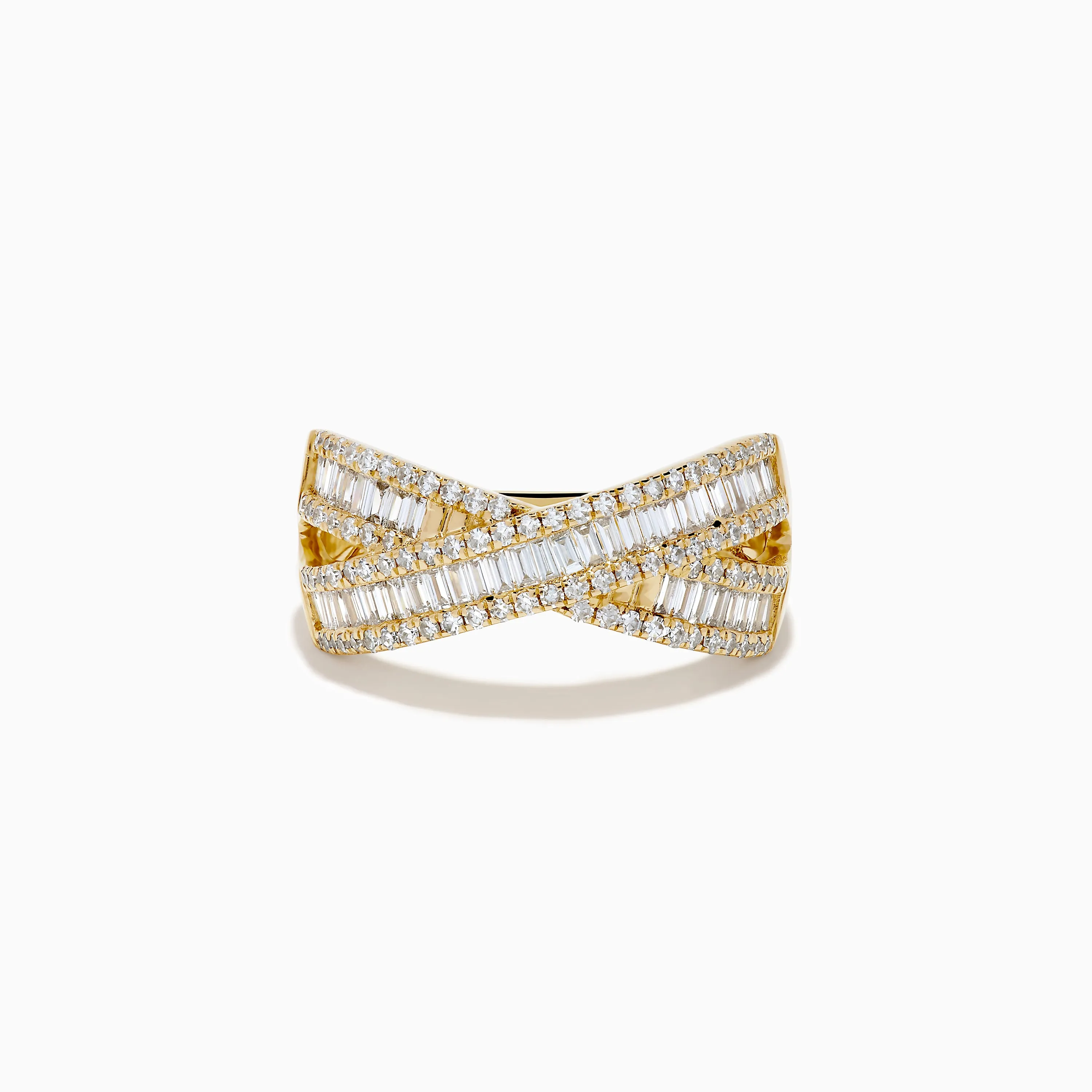 D'Oro 14K Yellow Gold Diamond Criss Cross Ring sold by Effy