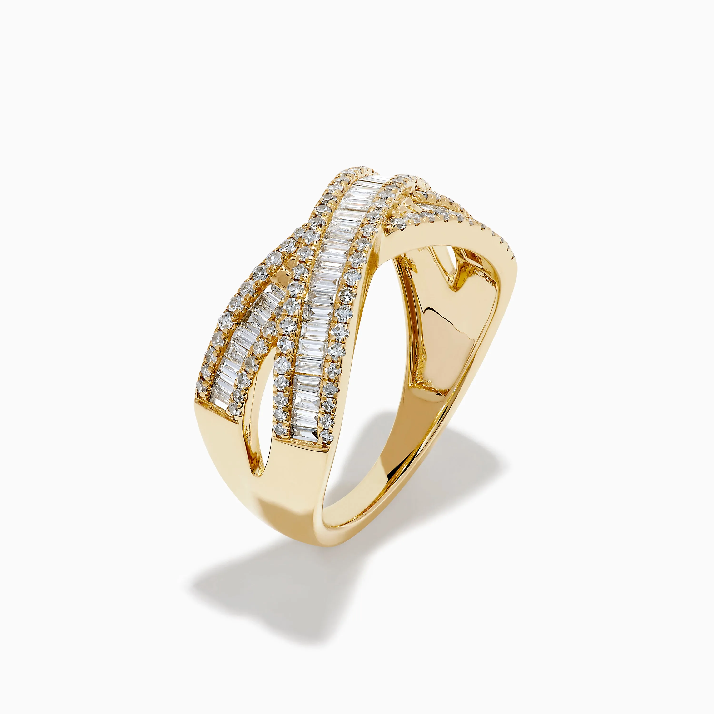 D'Oro 14K Yellow Gold Diamond Criss Cross Ring sold by Effy product image thumbnail 4