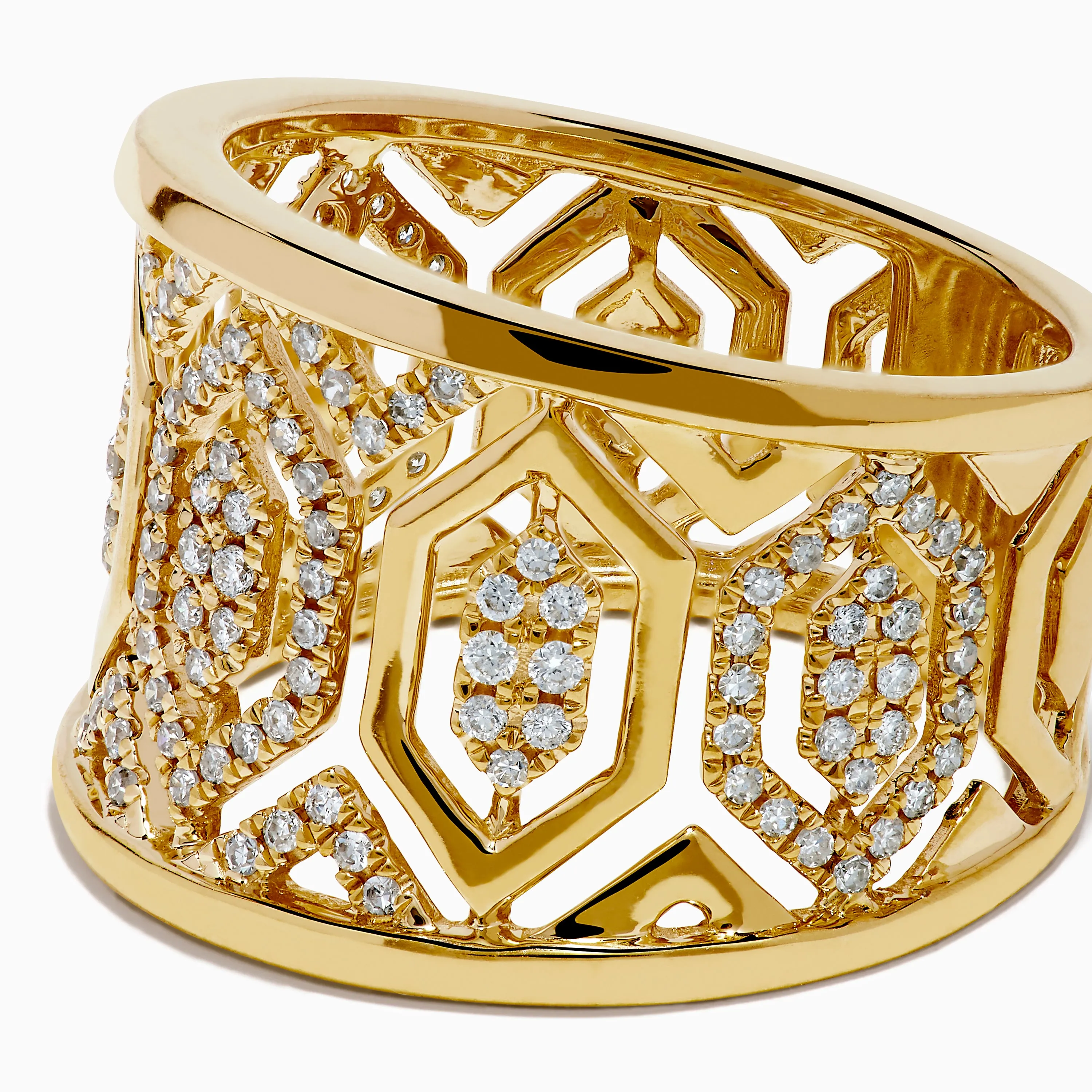 D'Oro 14K Yellow Gold Geometric Diamond Ring sold by Effy product image thumbnail 2