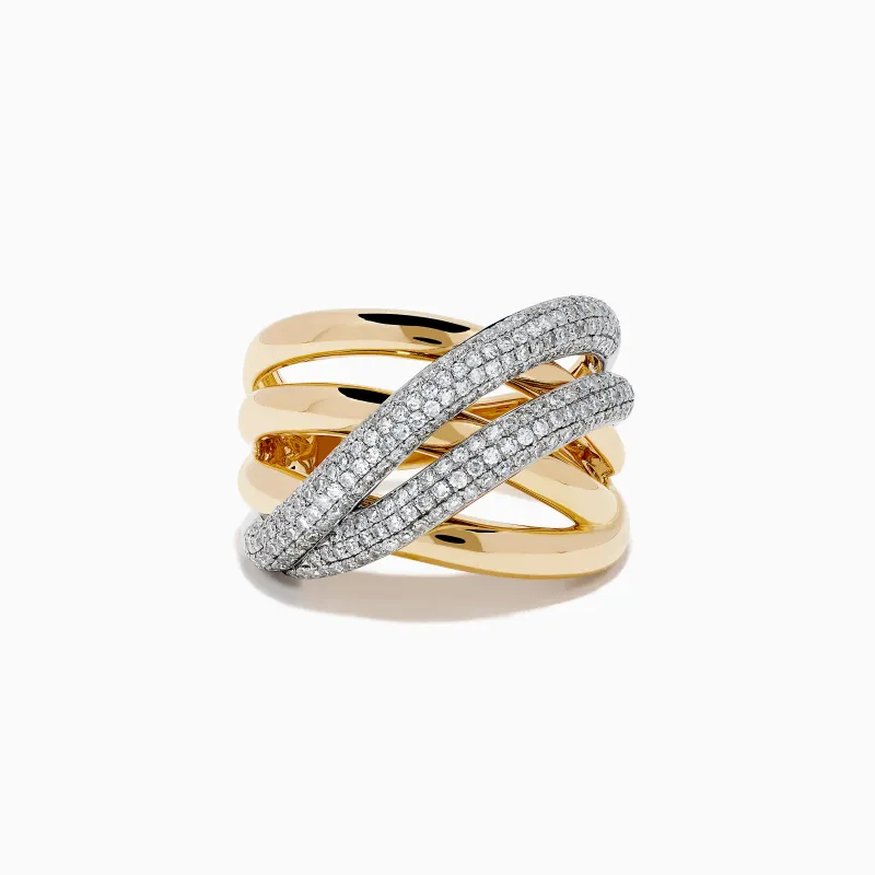 Duo 14K Two Tone Gold Diamond Ring sold by Effy