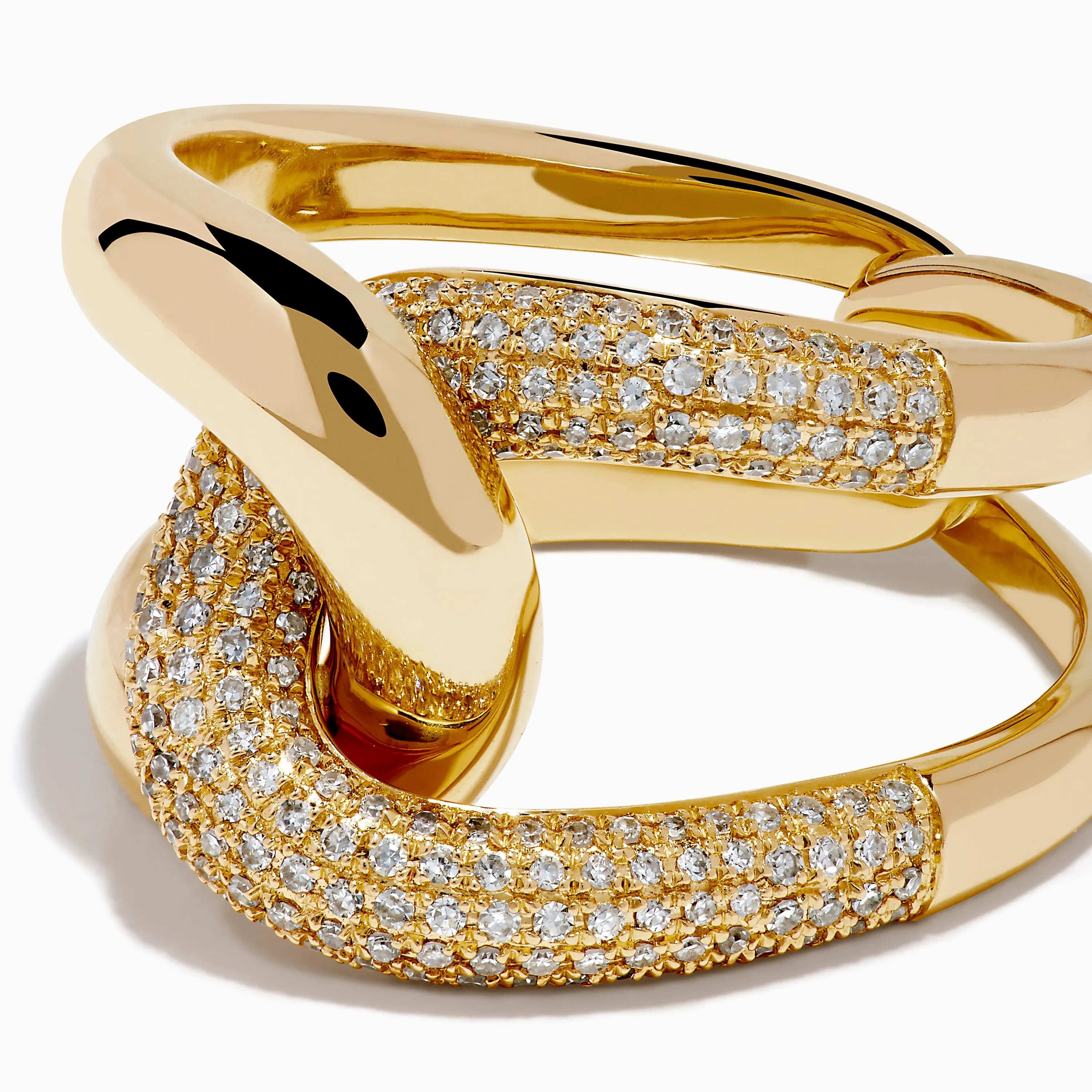 D'Oro 14K Yellow Gold Diamond Interlocking Ring sold by Effy product image thumbnail 2