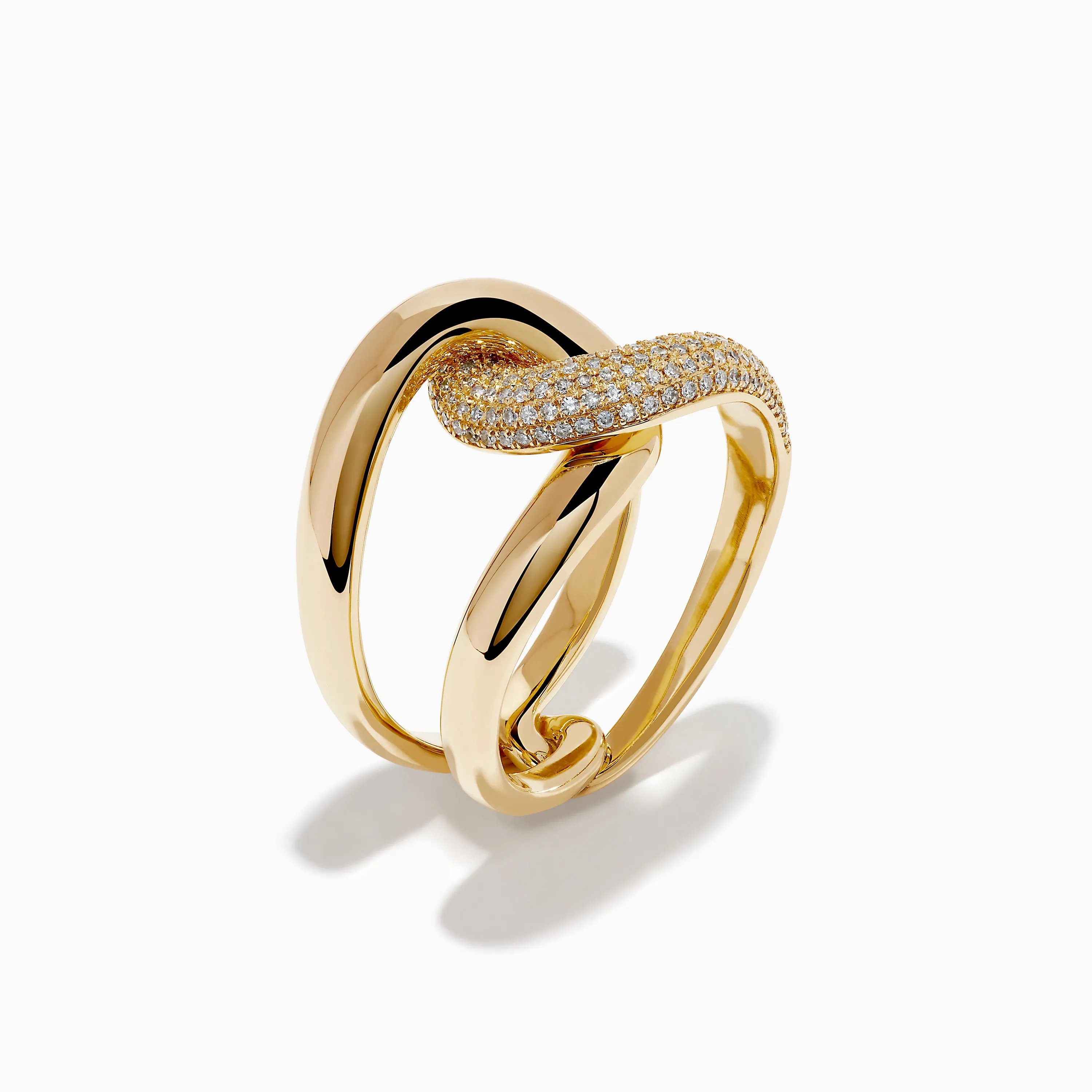 D'Oro 14K Yellow Gold Diamond Interlocking Ring sold by Effy product image thumbnail 4