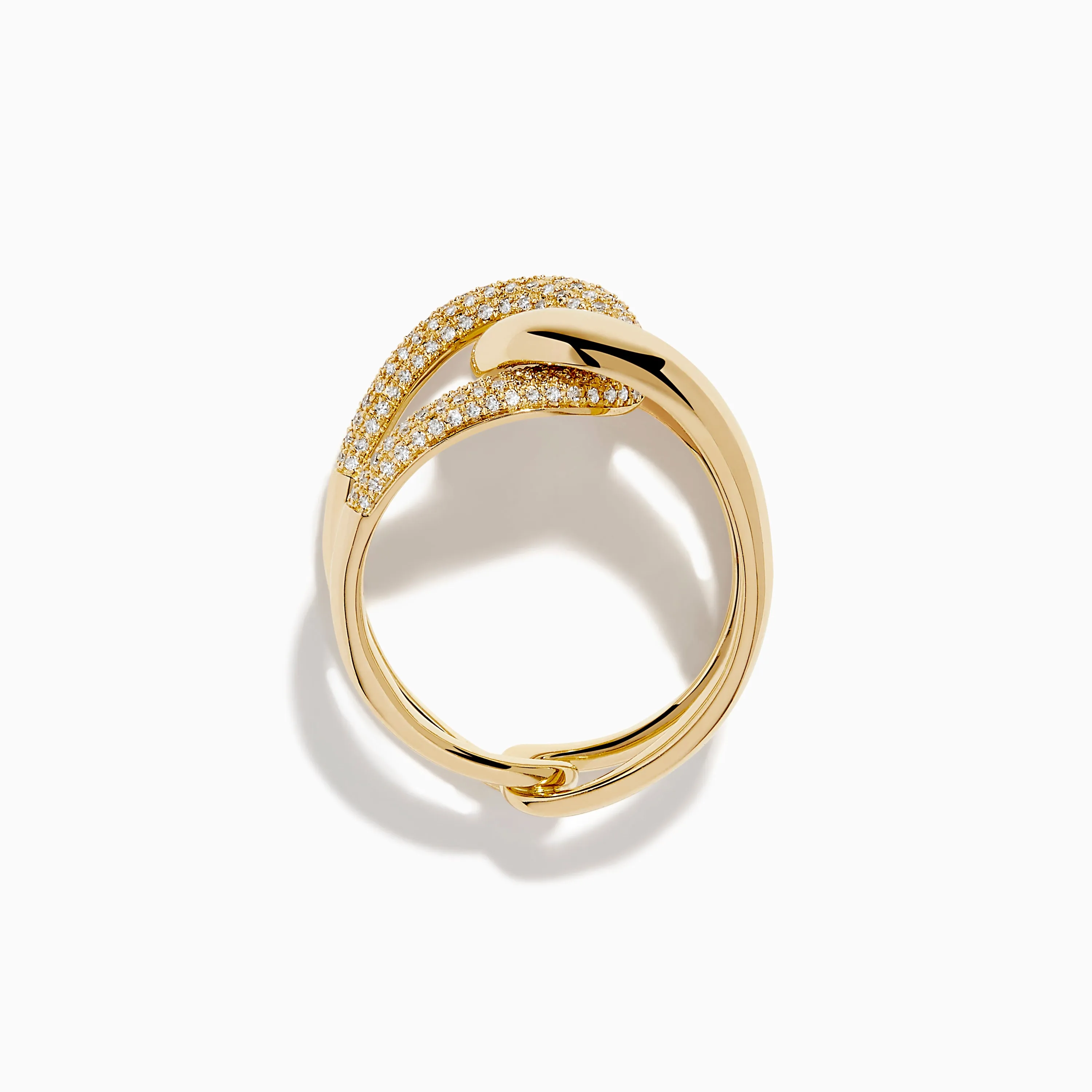 D'Oro 14K Yellow Gold Diamond Interlocking Ring sold by Effy product image thumbnail 3