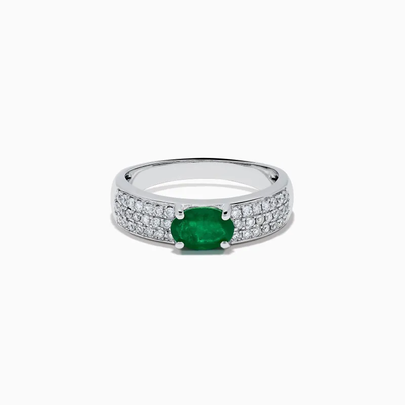 Brasilica 14K White Gold Emerald and Diamond Ring sold by Effy
