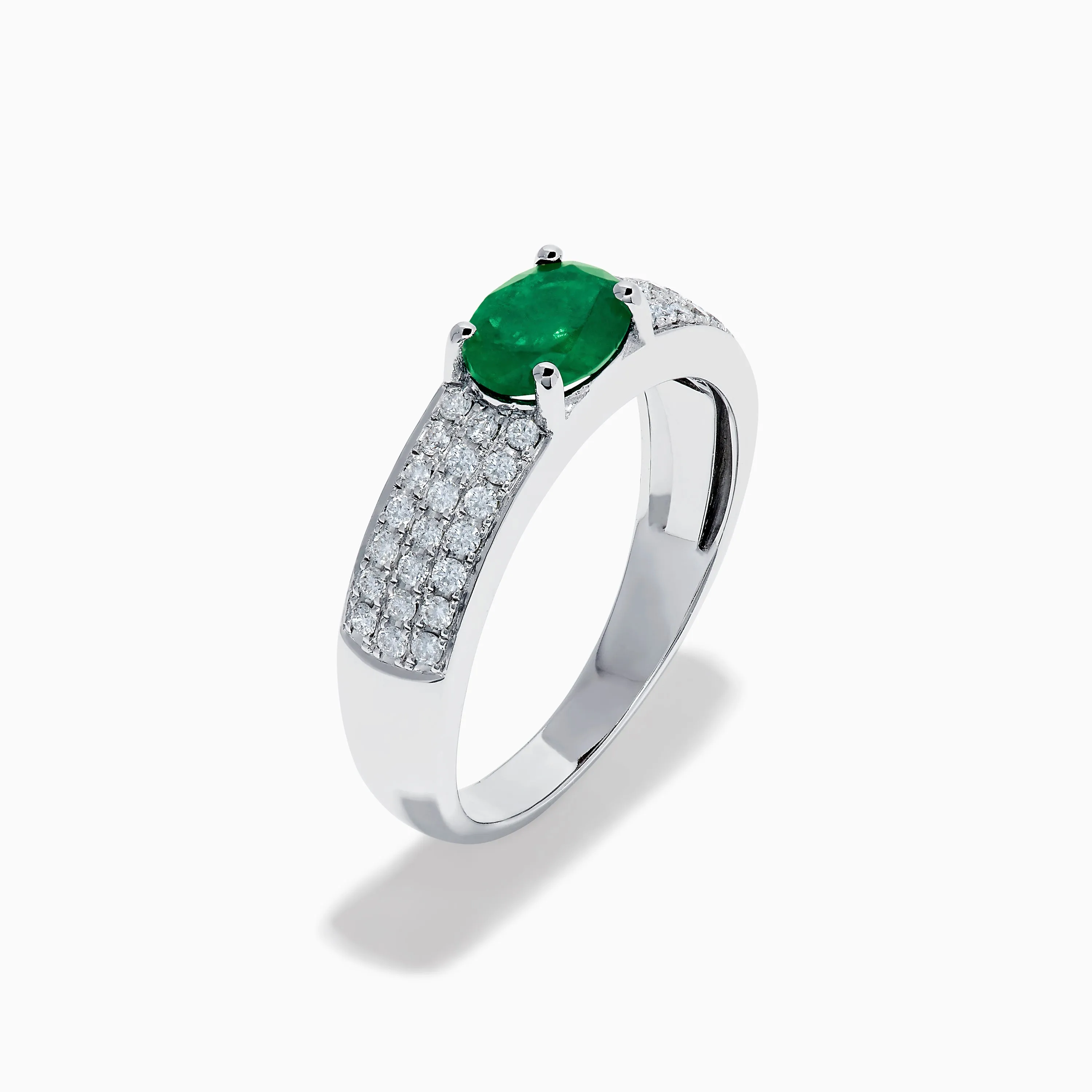 Brasilica 14K White Gold Emerald and Diamond Ring sold by Effy product image thumbnail 4