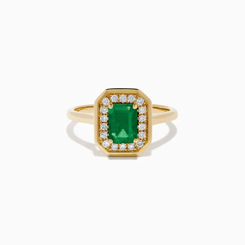 Brasilica 14K Yellow Gold Emerald and Diamond Ring sold by Effy